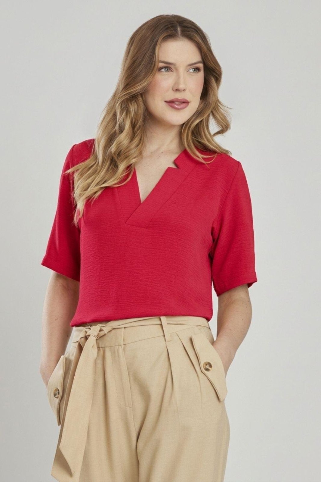 Blusa Fluid Básica Vermelha