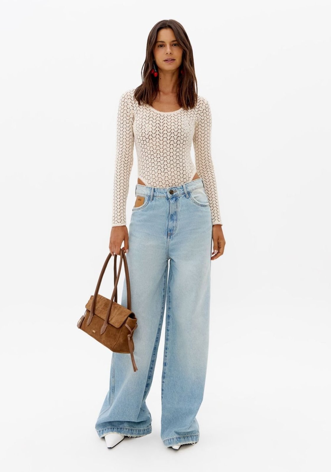 Calça Jeans Relaxed Cintura Média Lança Perfume