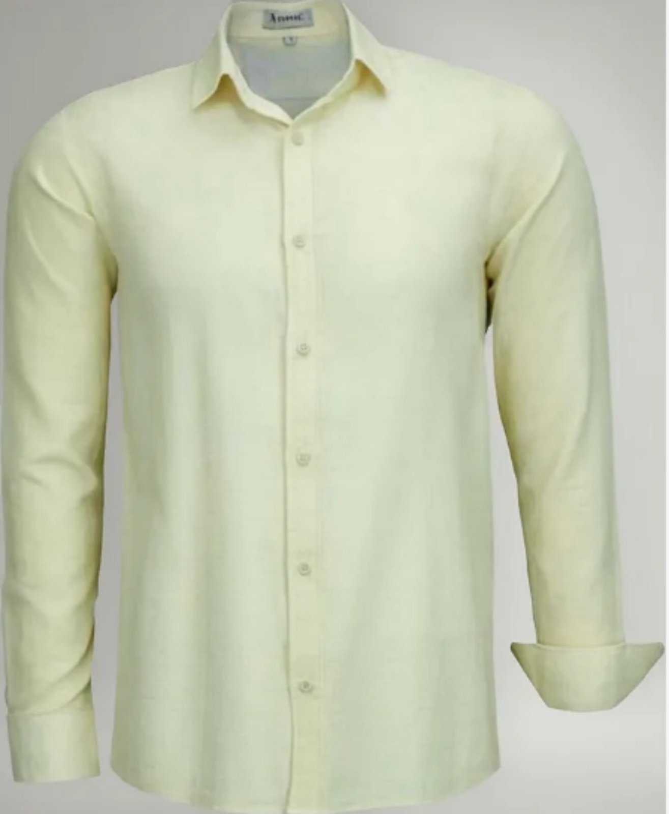 Camisa Amil Casual Desert Comfort Algodão Com Linho Manga Longa Luxo Amarelo
