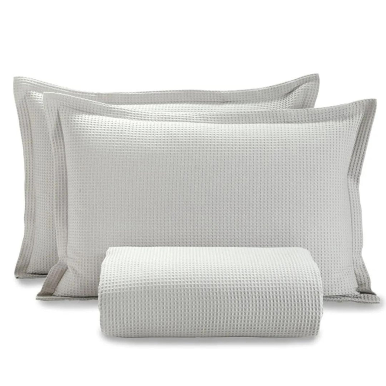 Kit Colcha Queen Piquet Dohler 3 Peças Cinza