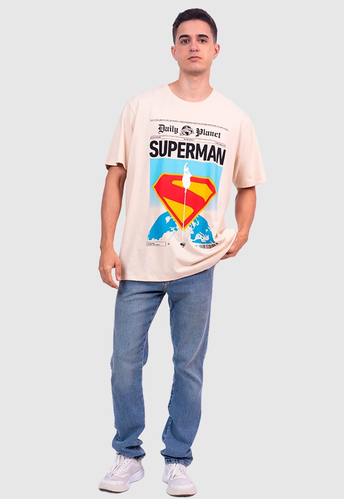 Camiseta Piticas DC Comics Superman Legacy Daily Planet Areia