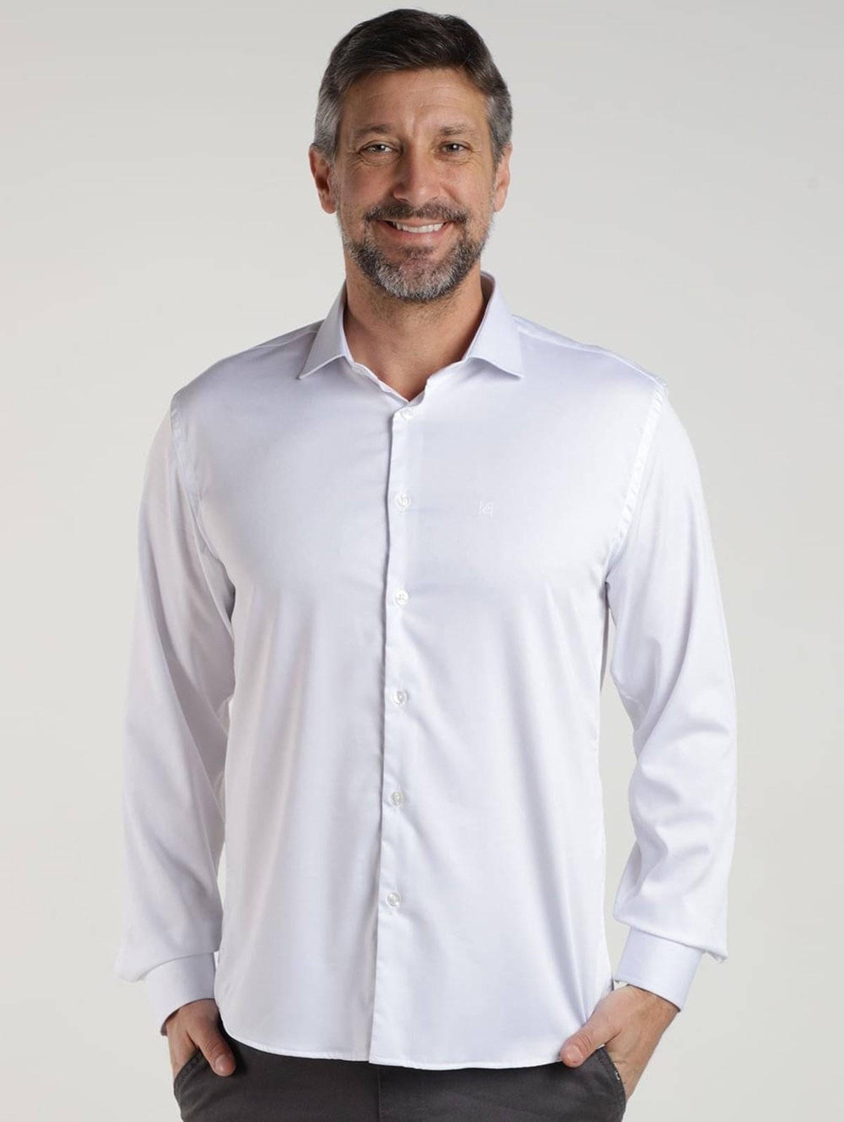Camisa Slim Fibra de Bambu Eletrón Masculina BRANCO