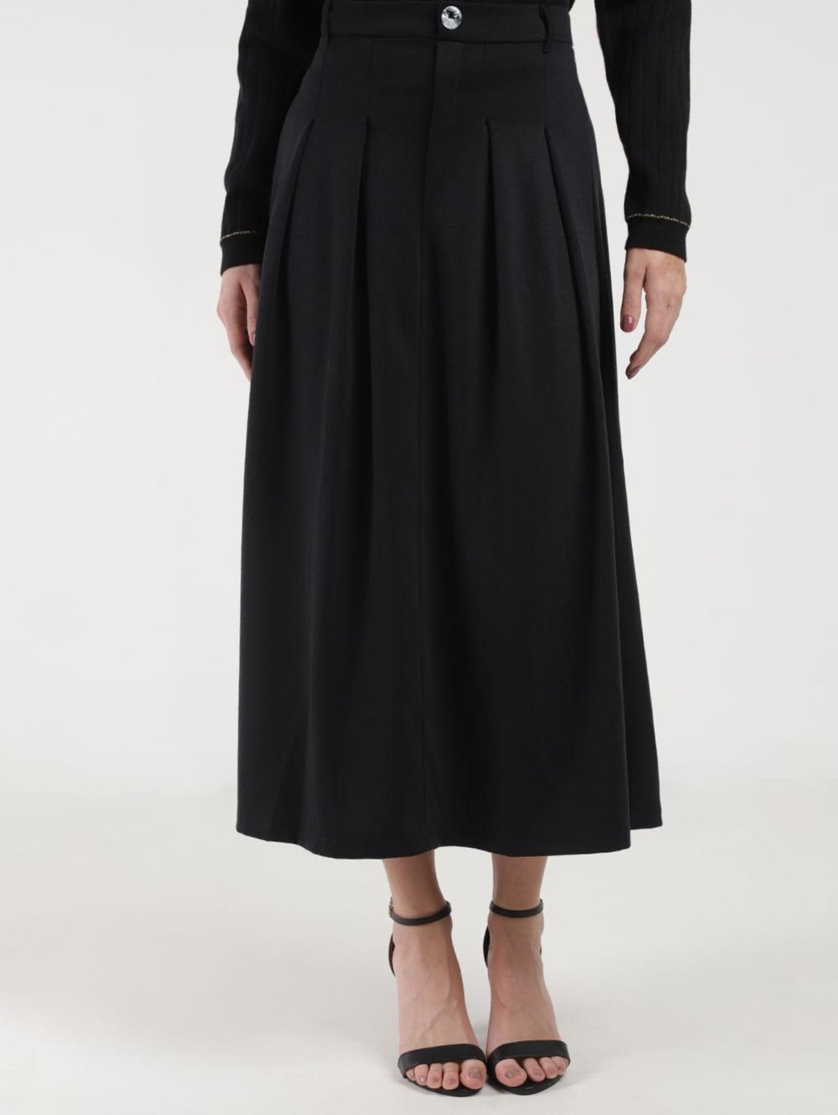 Vista 2 Saia Midi Autentique Feminina preto Autentique preto