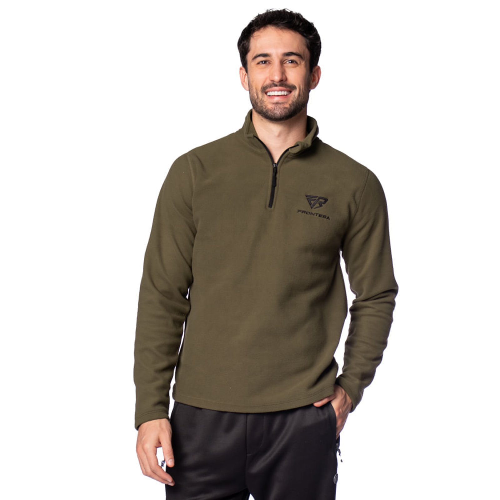 Blusão Masculino Frontera Soft Zíper Marrom