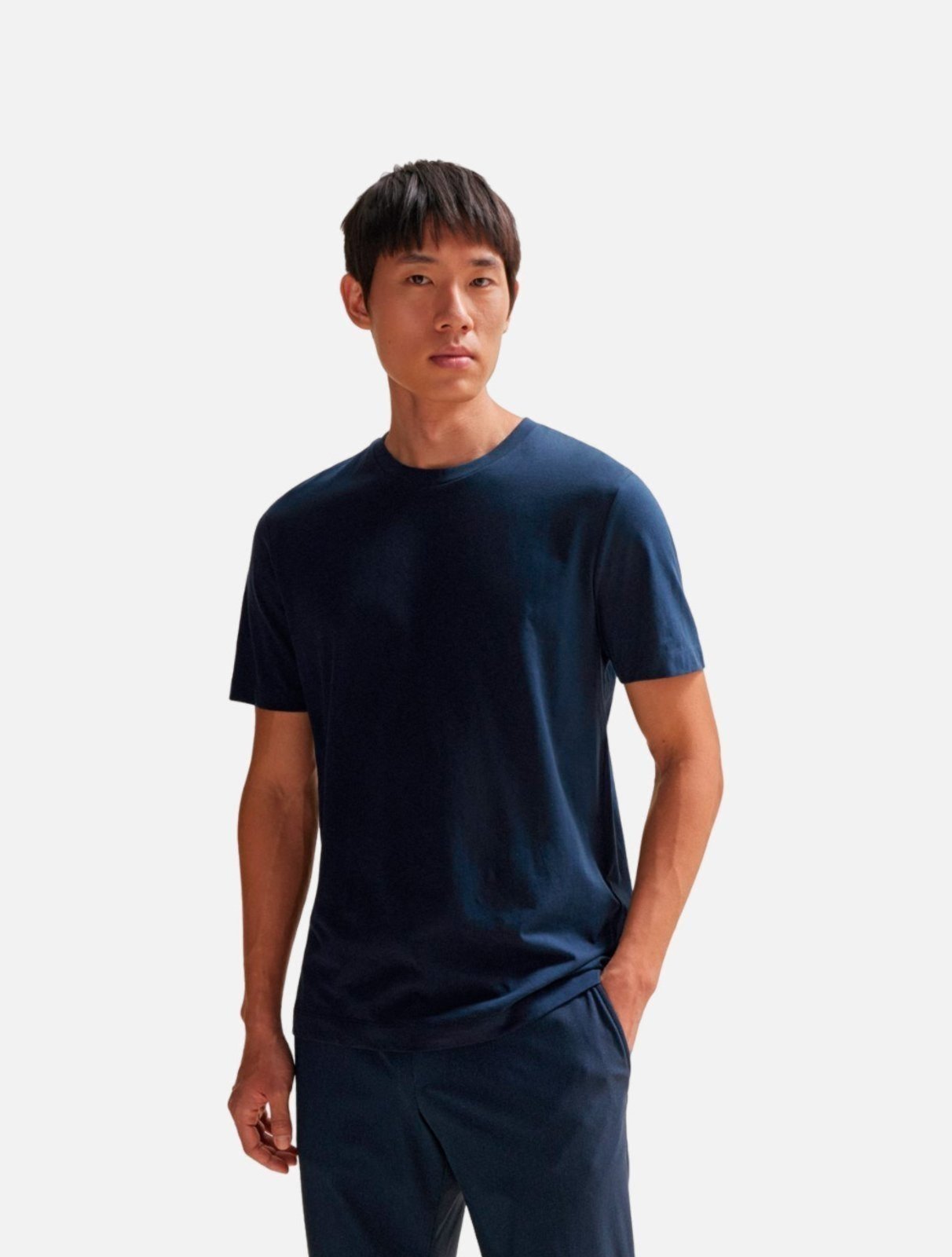 Camiseta Hugo Boss Masculina Slim Fit Tessler 150 Azul Marinho