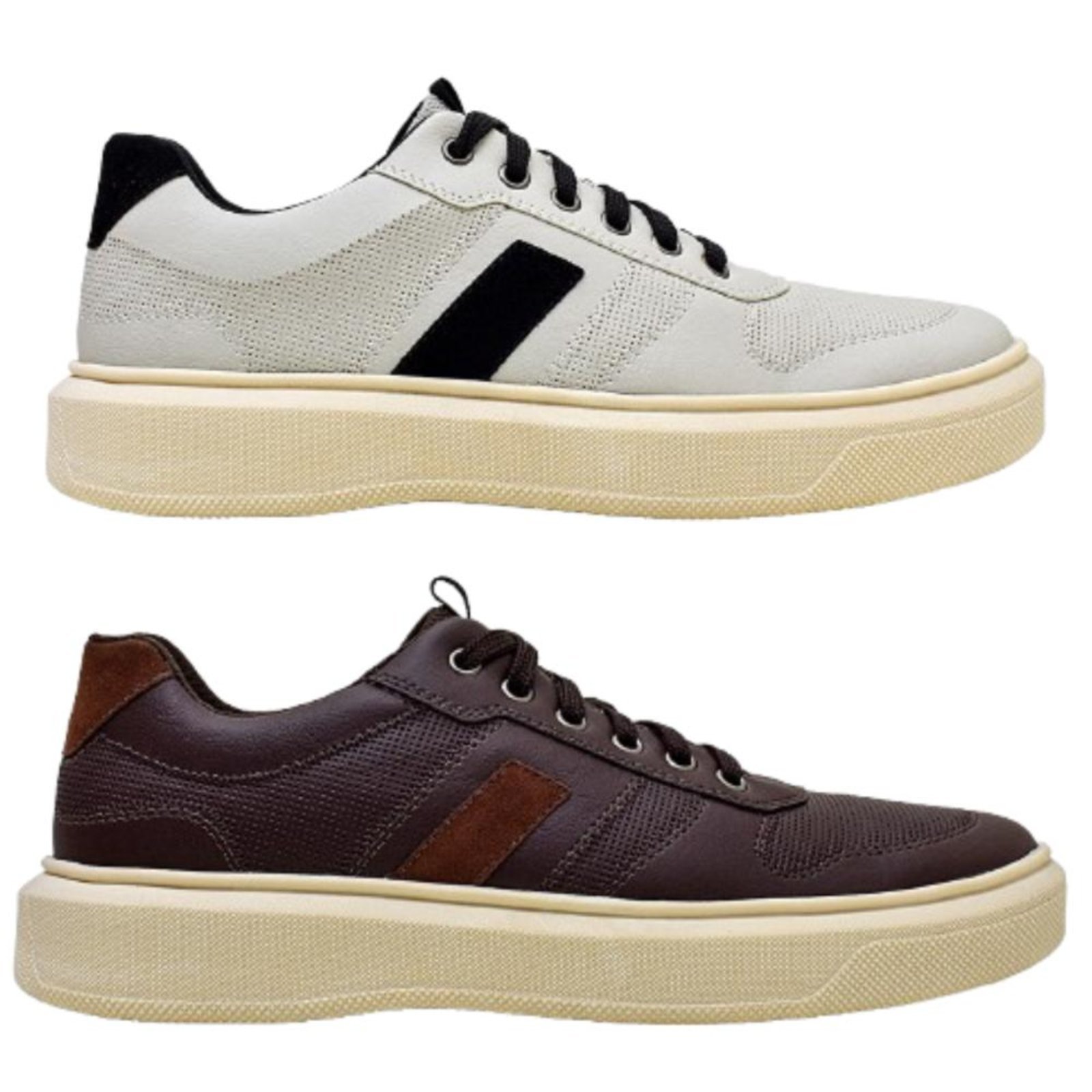 Kit 2 Tenis Masculino Casual Bkarellus Uso Diário Branco