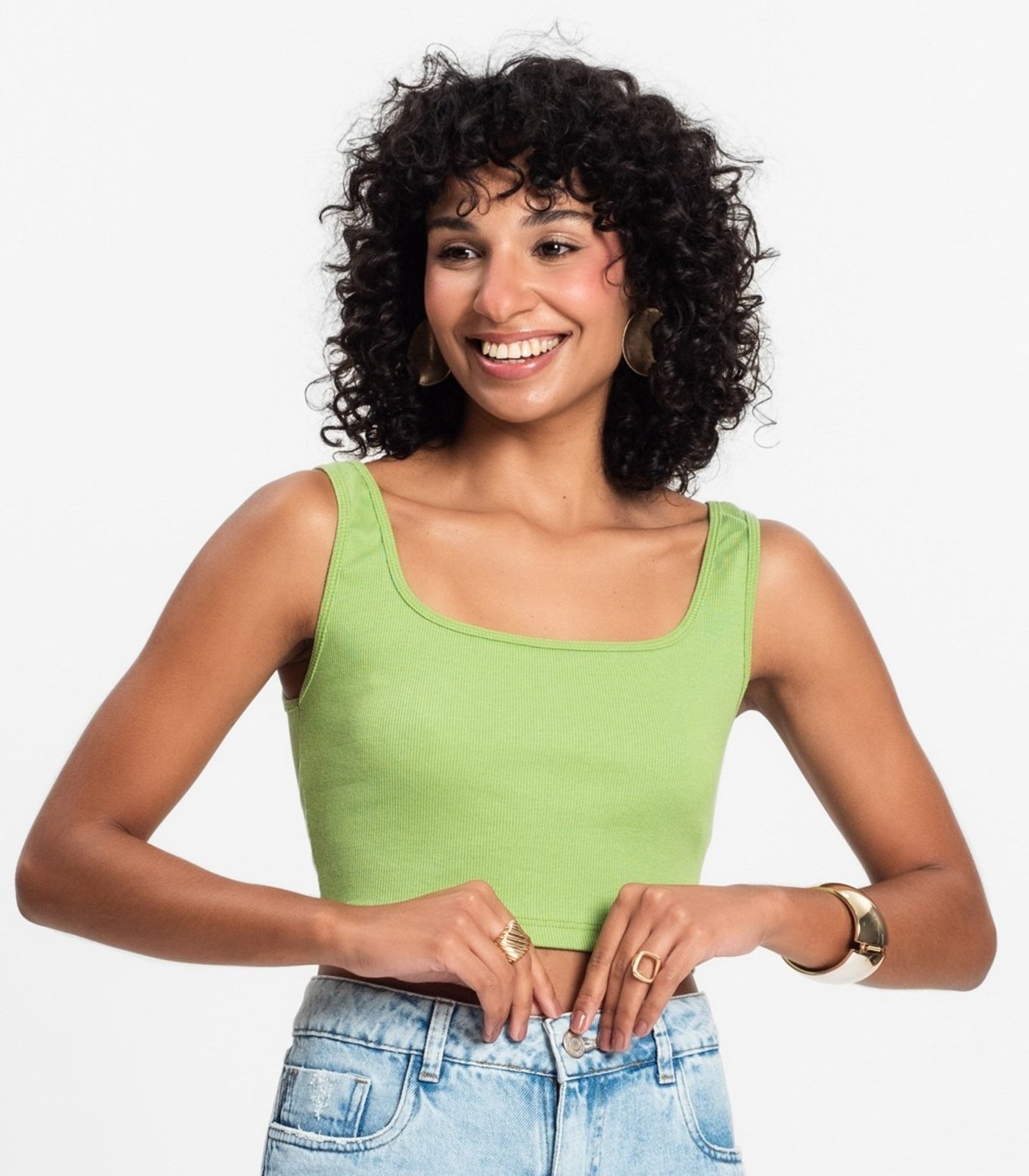 Top Básico Feminino em Ribana Rovitex Verde