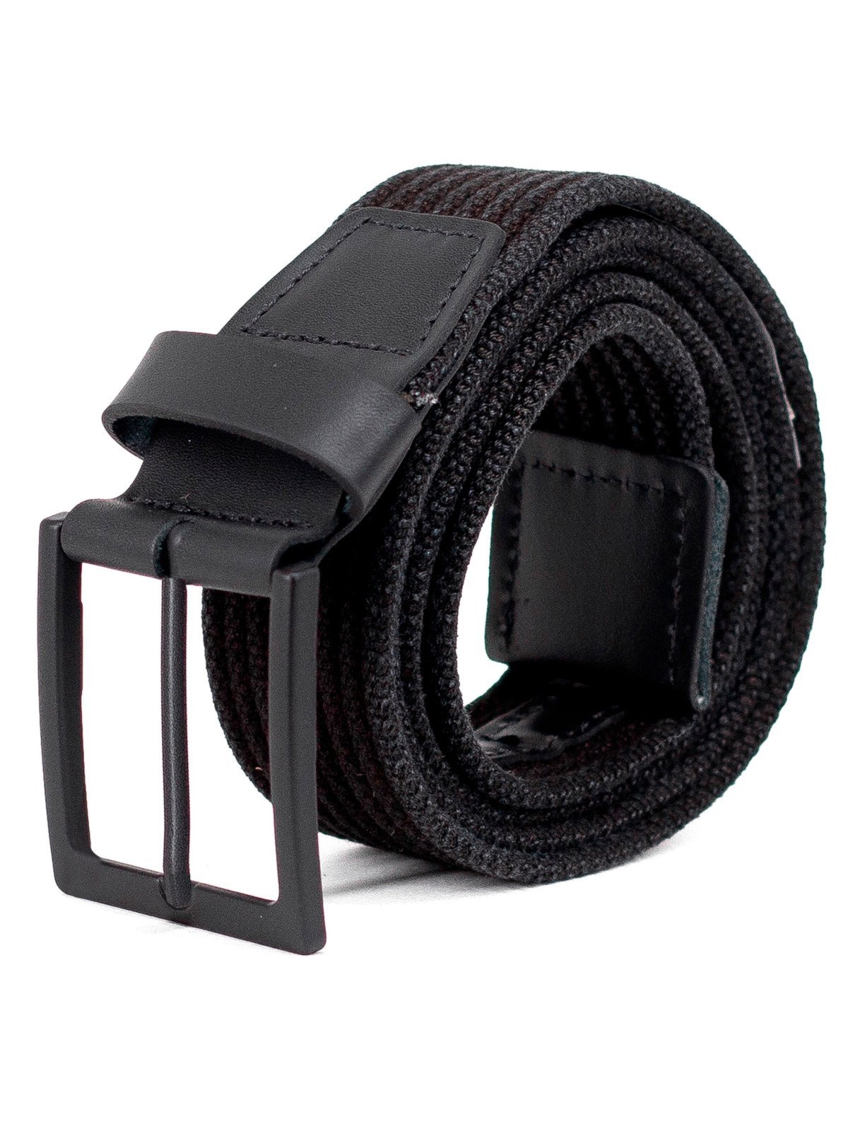 Cinto Masculino Fasolo Casual Flexível Confortável Estreito 3,5cm Fivela Fosca Preto Fivela Preta