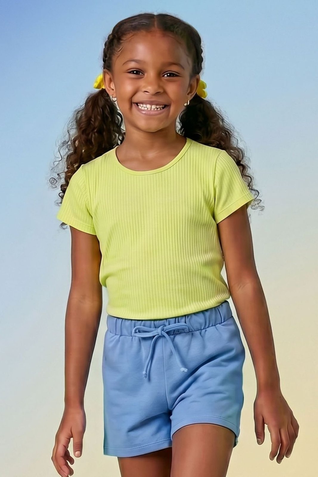 Infantil - Short Básico Menina Moletom Elian Azul