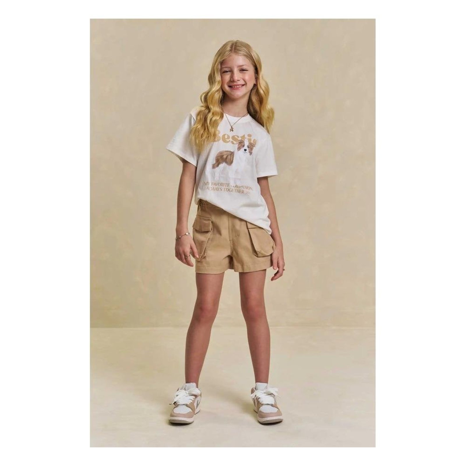 Infantil - Conjunto Menina Shorts Cru Lilimoon 10 Nude