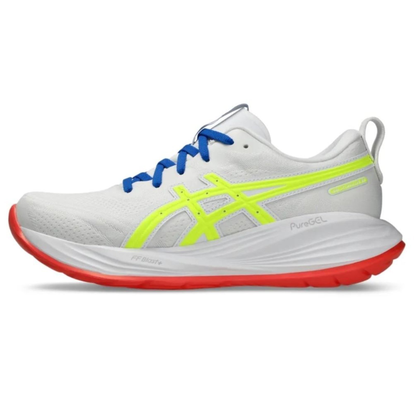 Vista 3 Tênis Feminino Asics GEL Cumulus 27 Running 1012B906-100 Amarelo branco ASICS branco
