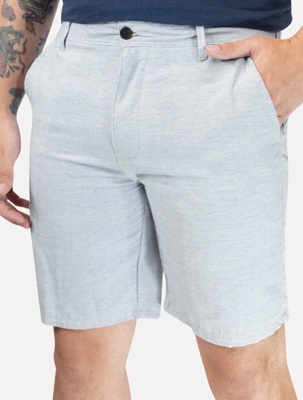 Vista 2 Bermuda King & Joe Masculina Slim Casual Soft Colors Claro azul King & Joe azul