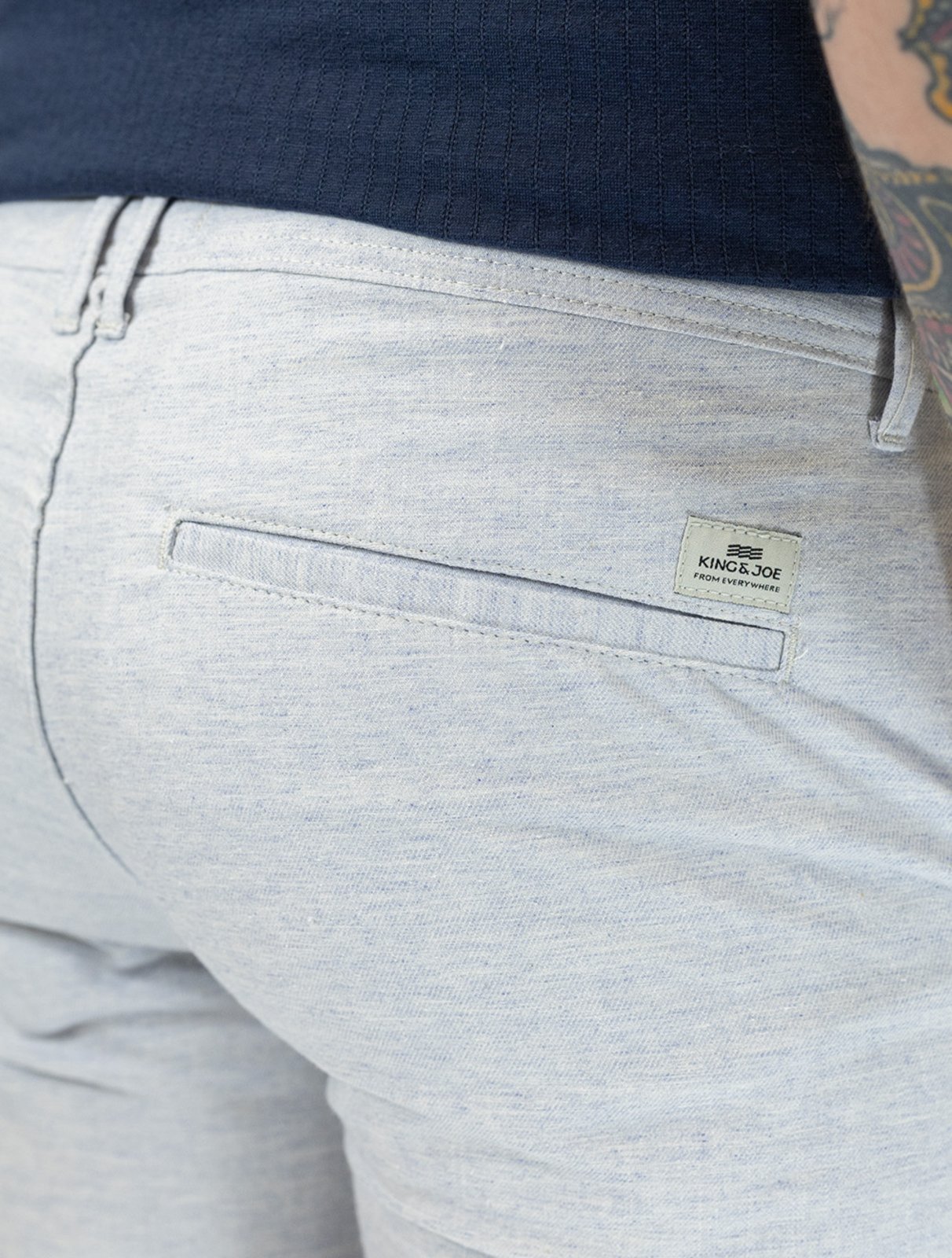 Vista 3 Bermuda King & Joe Masculina Slim Casual Soft Colors Claro azul King & Joe azul