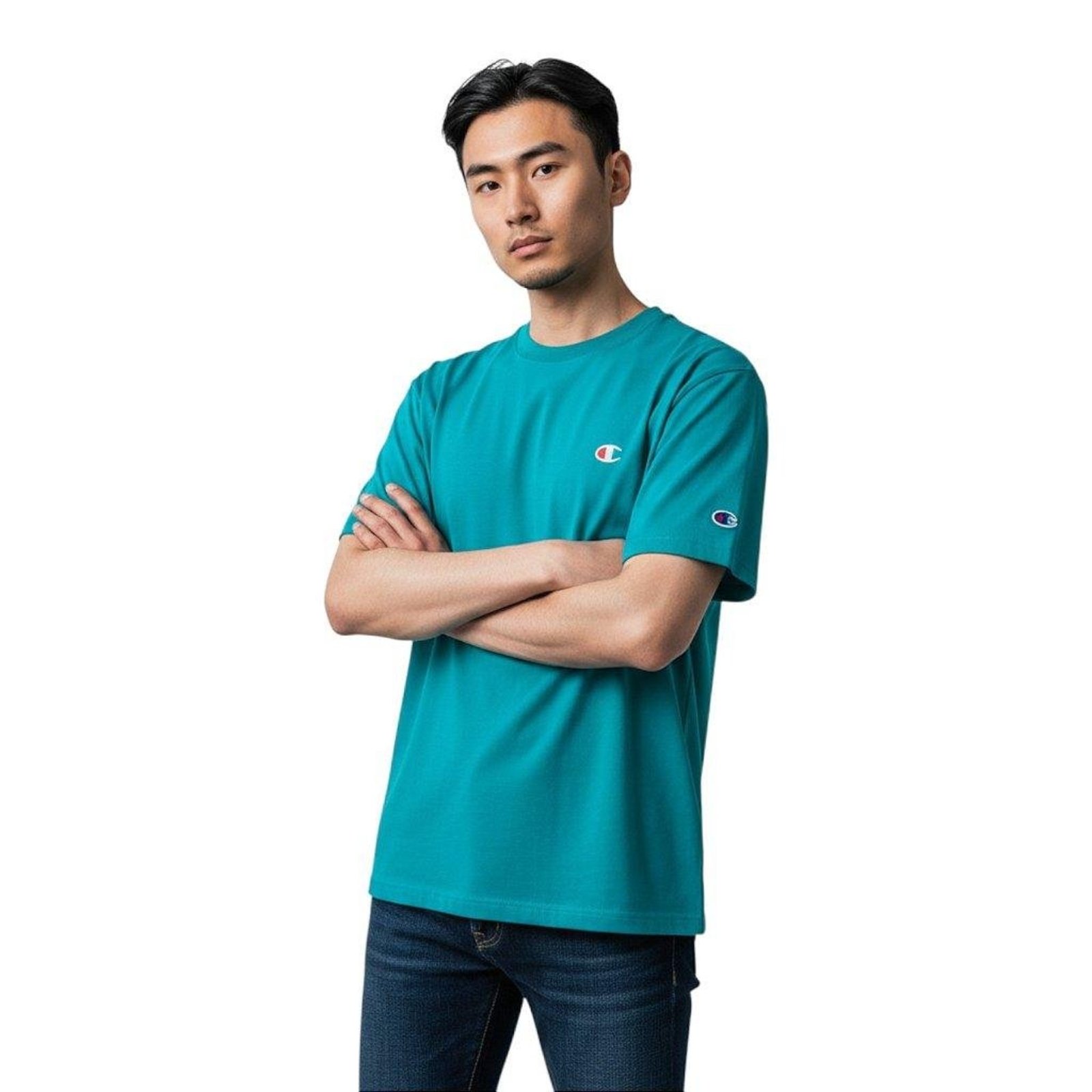 Camiseta Champion Life Manga Curta Azul Petróleo Masculino