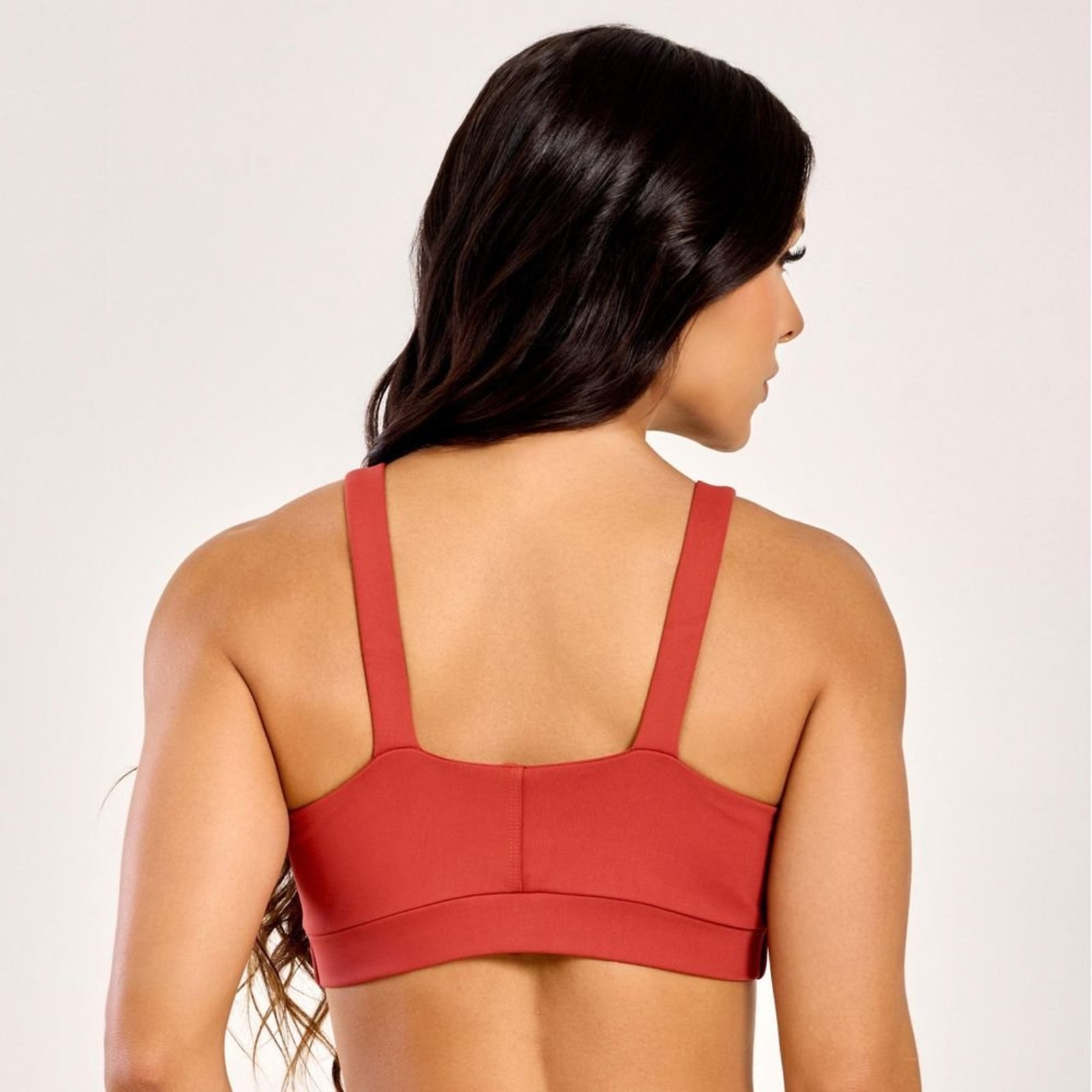 Vista 3 Top Bounce Canela Poliamida Com Bojo e Zíper Donna Carioca caramelo Donna Carioca caramelo