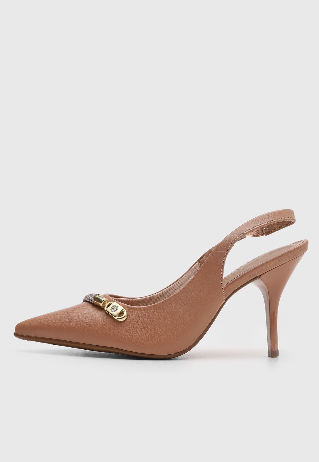 Scarpin Feminino Beira Rio Salto Fino Slingback Nude