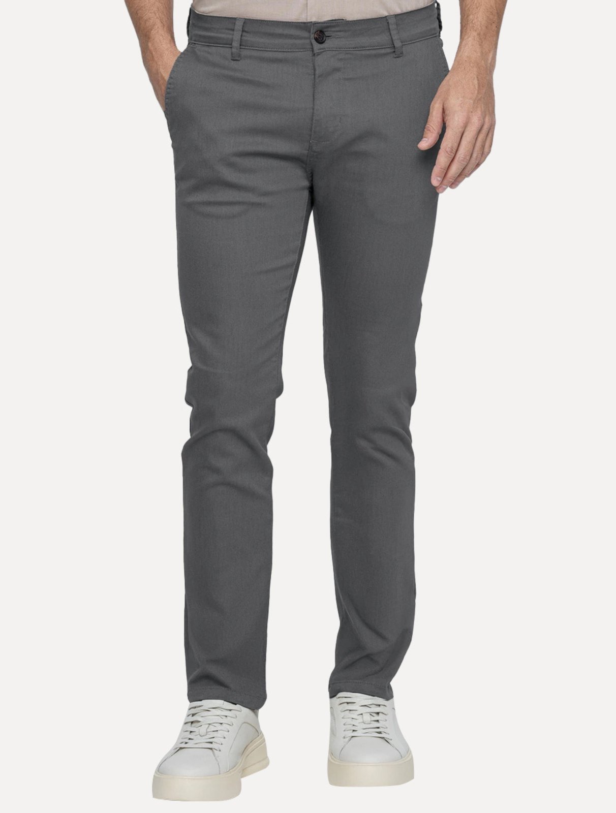 Vista 2 Calça King & Joe Sarja Masculina Slim Chumbo cinza King & Joe cinza