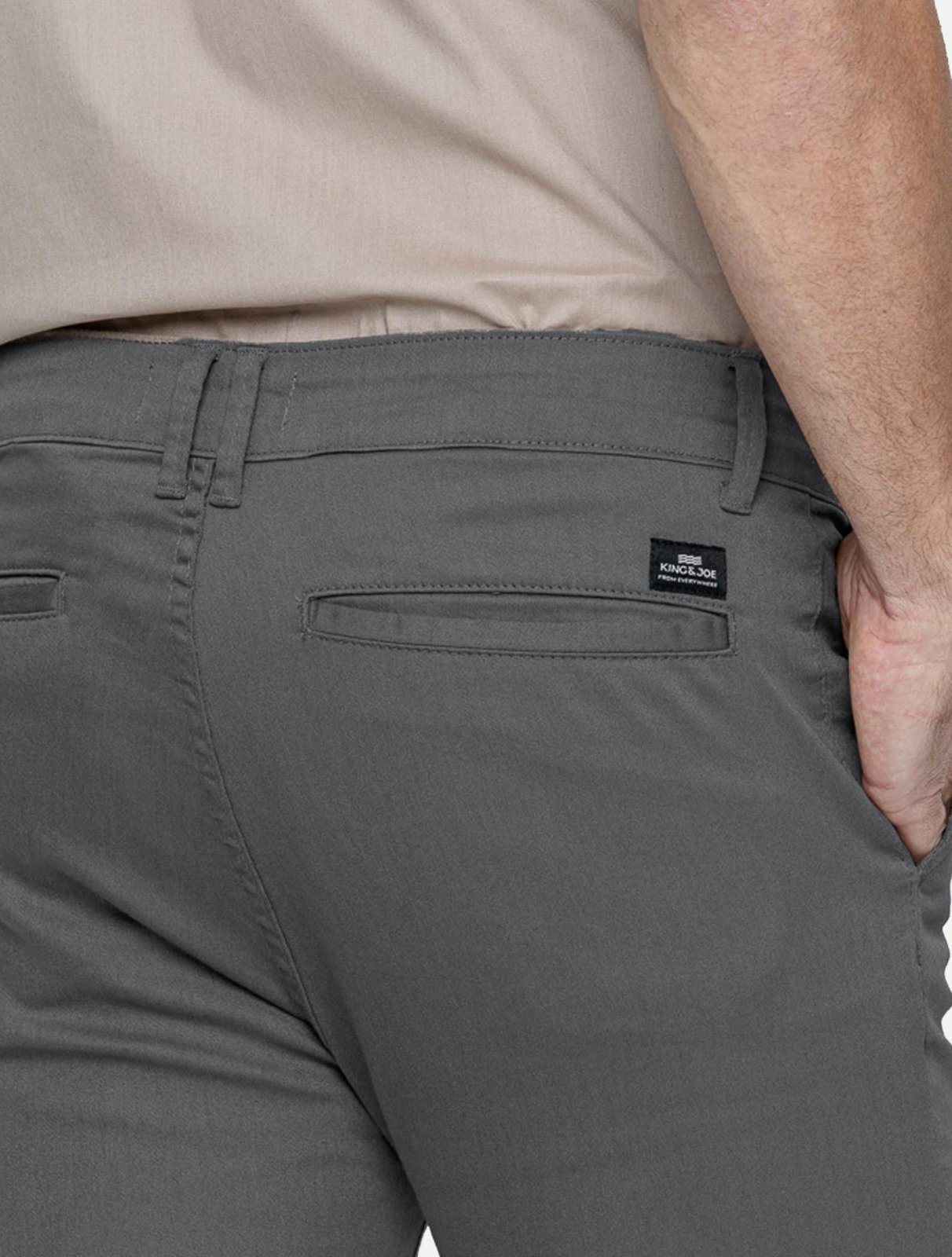 Vista 3 Calça King & Joe Sarja Masculina Slim Chumbo cinza King & Joe cinza
