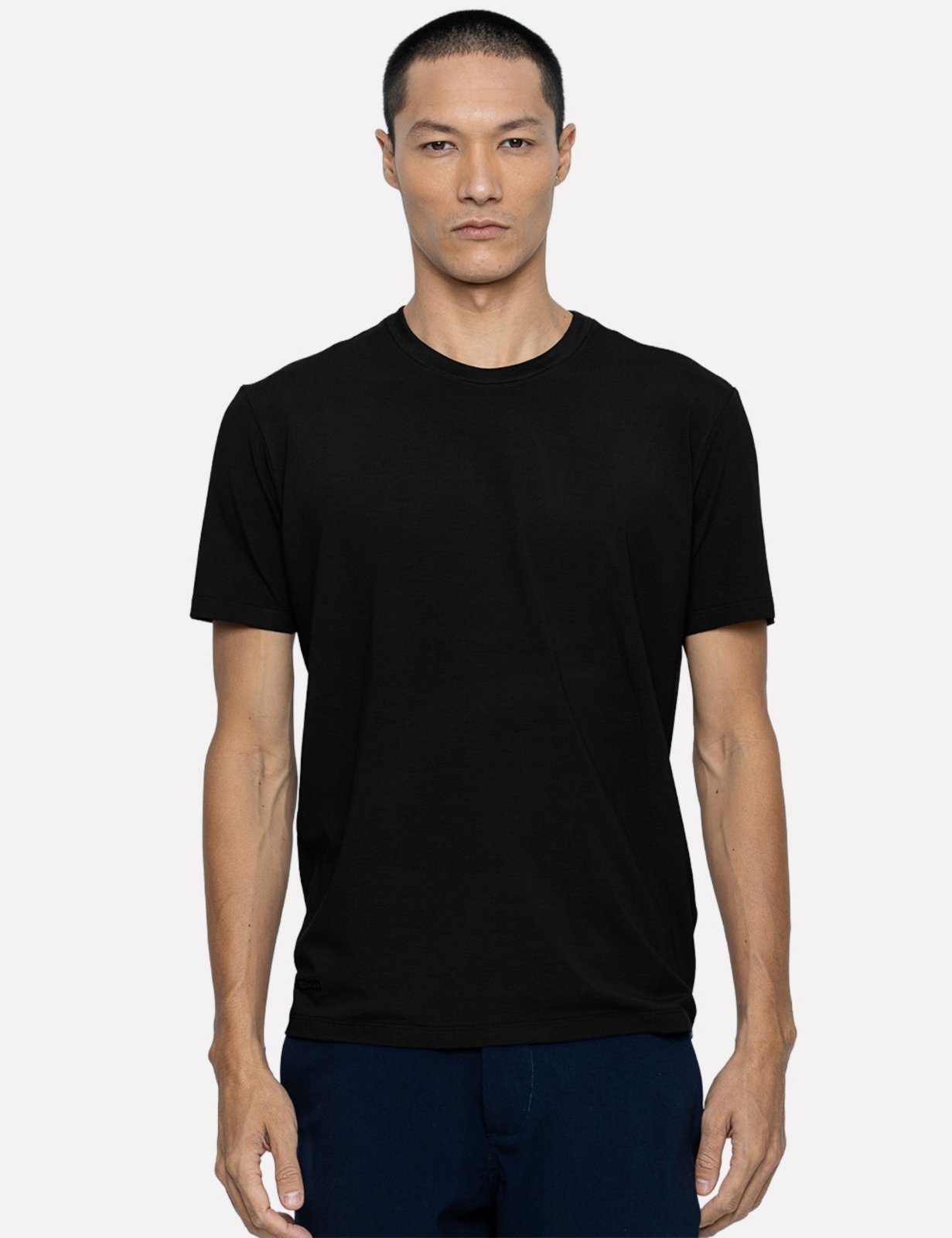 Camiseta K&J Black Masculina Regular Premium Viscose Flex Preta