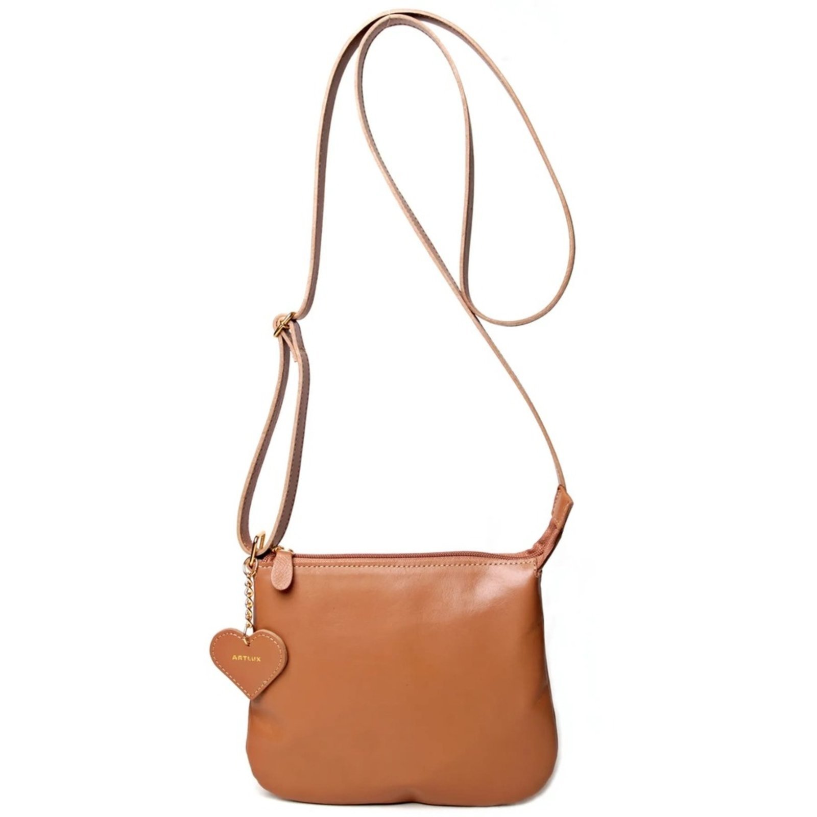 Bolsa Transversal em Couro Artlux Caramelo 9060
