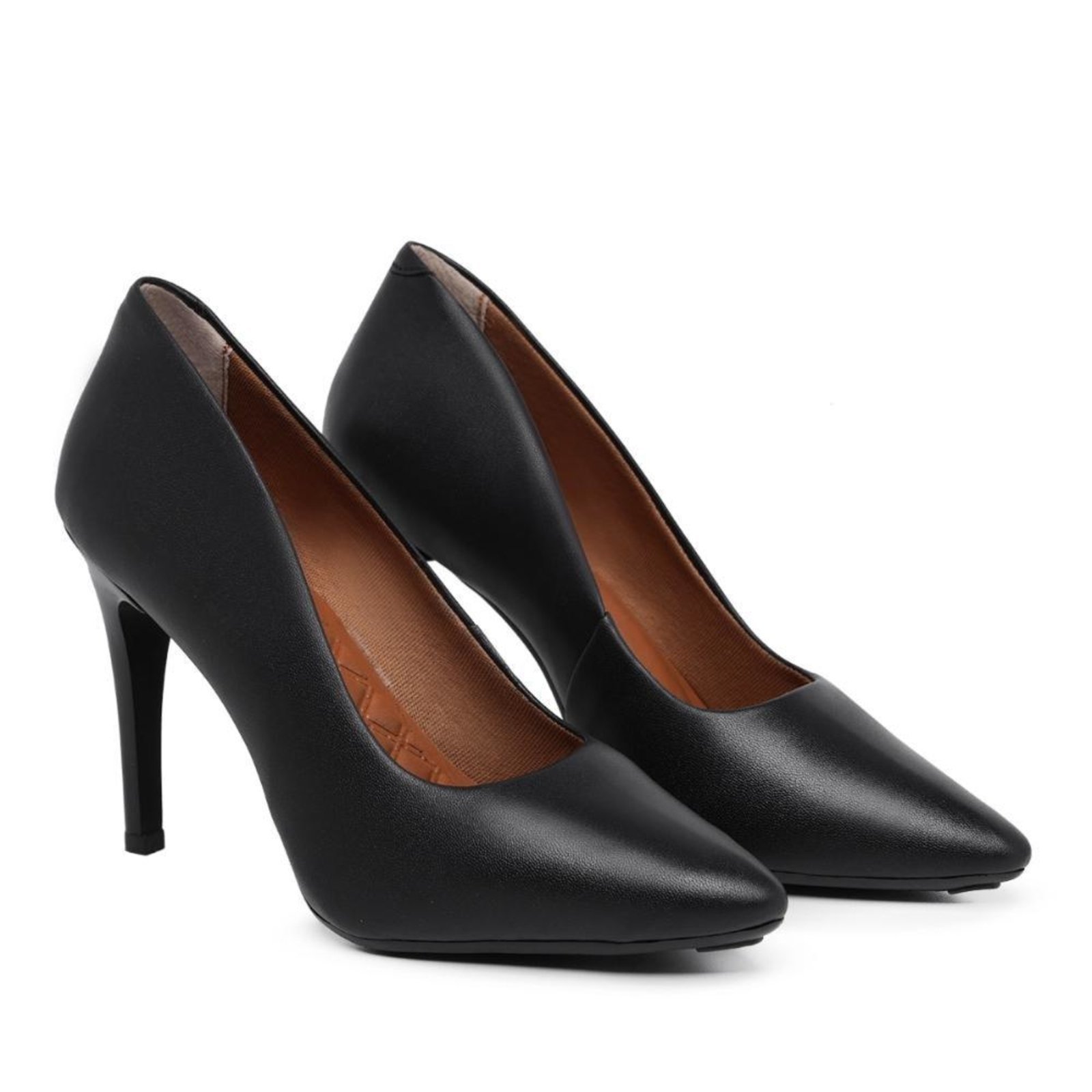 Scarpin Feminino Social Casual Salto Bico Fino Branco 33 Preto