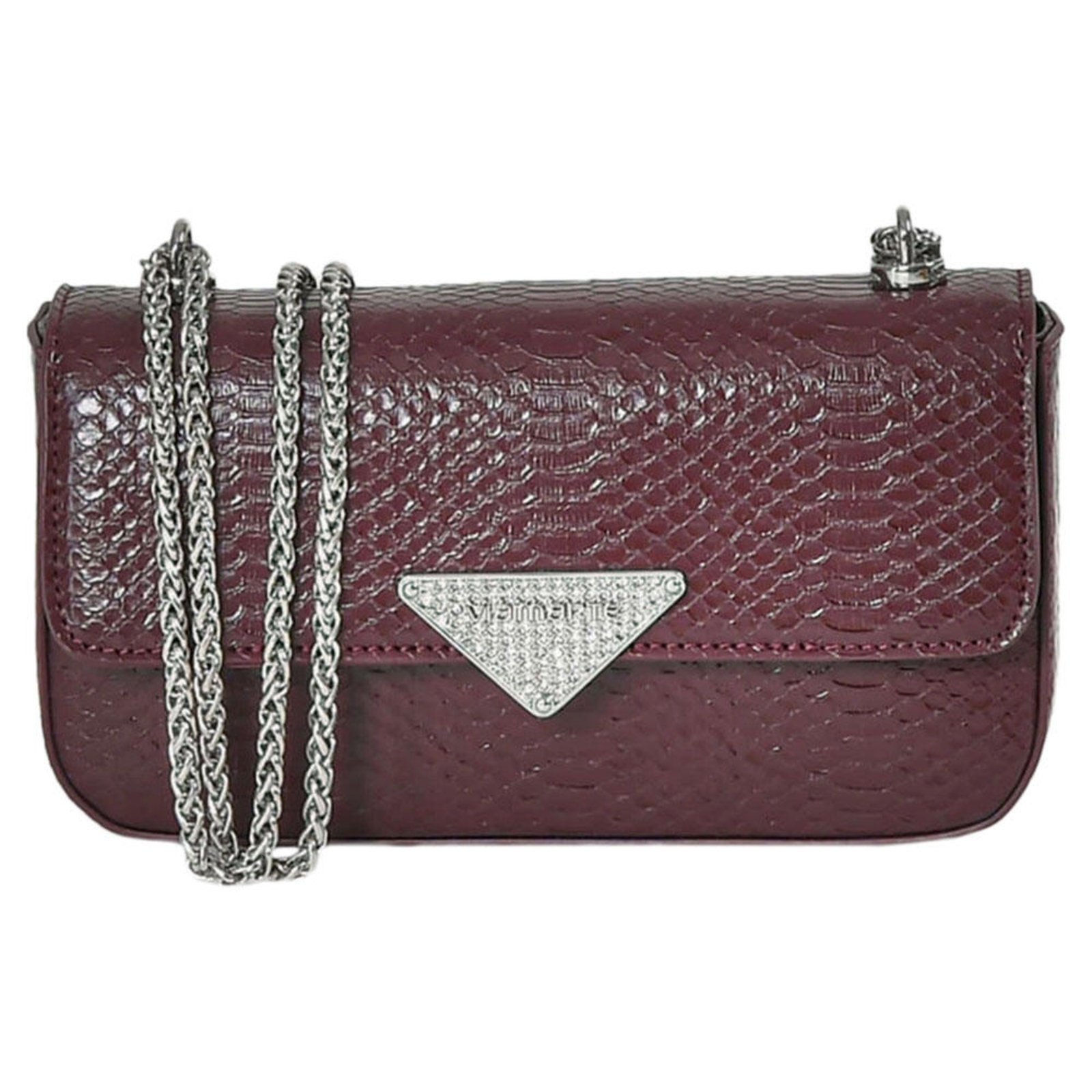 Vista 2 Bolsa Feminina Transversal Via Marte B1-163 5830163 vinho VIA MARTE vinho