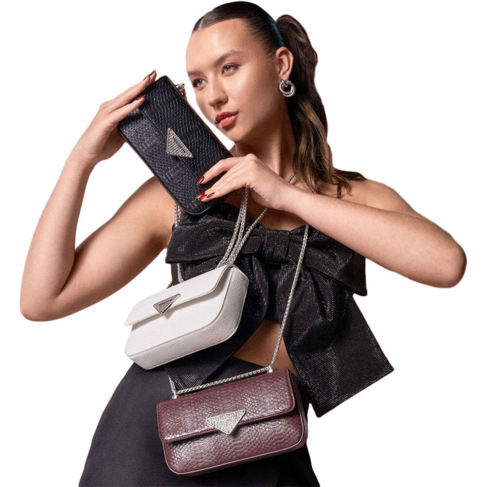 Vista 3 Bolsa Feminina Transversal Via Marte B1-163 5830163 vinho VIA MARTE vinho