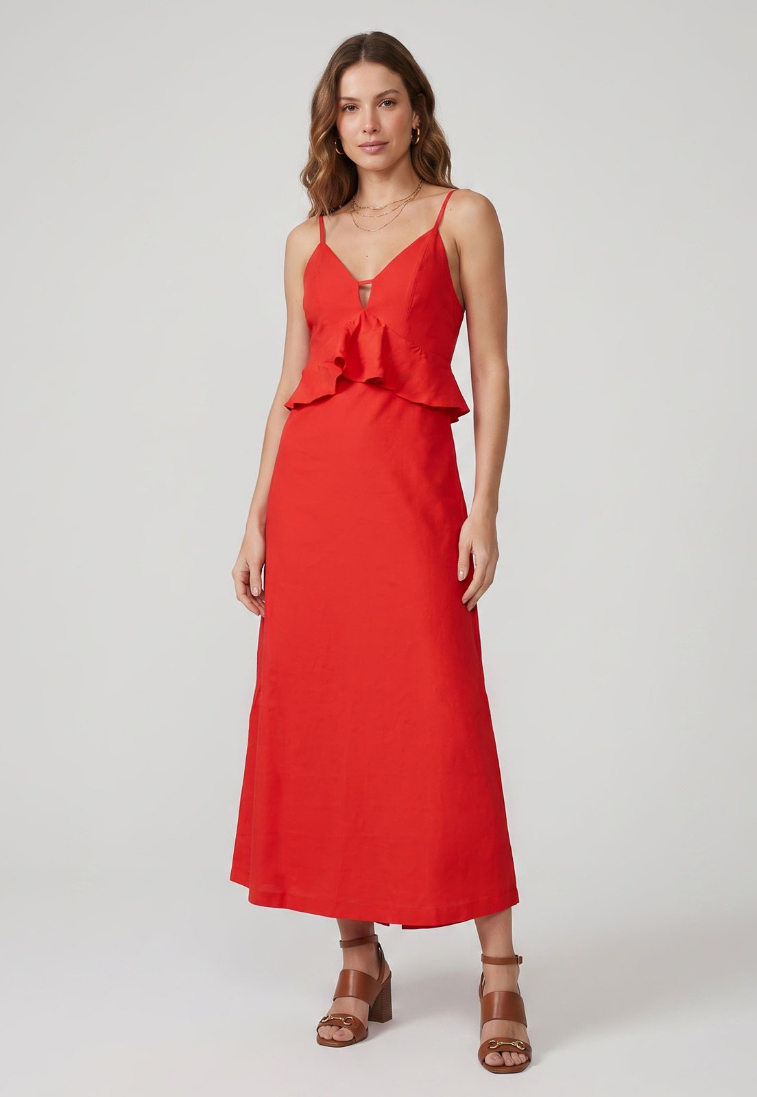 Vestido Feminino Lez a Lez Alças Finas Vermelho