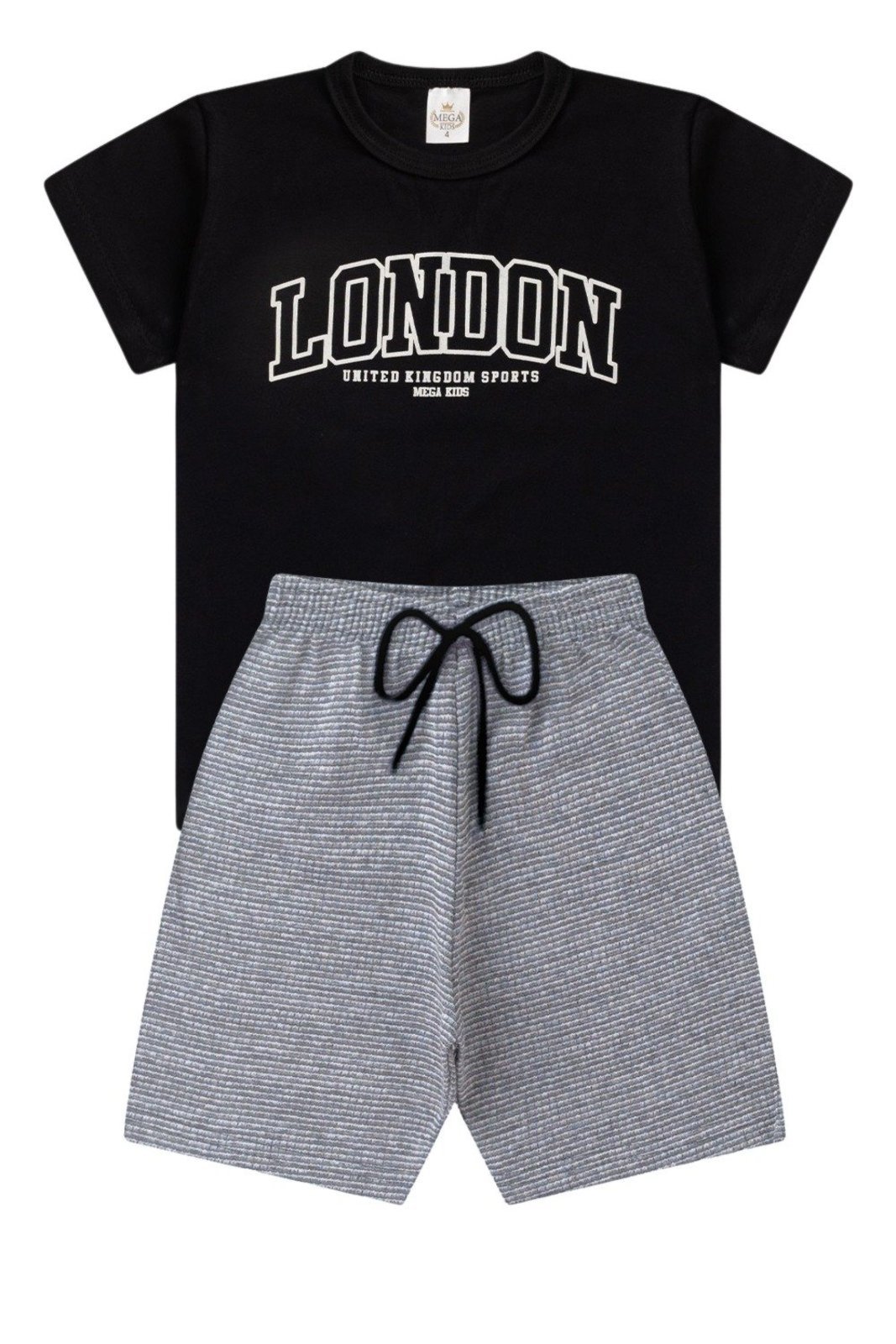 Vista 2 Infantil - Conjunto Verão Masculino London - Preto Mega Kids unico Mega Kids unico