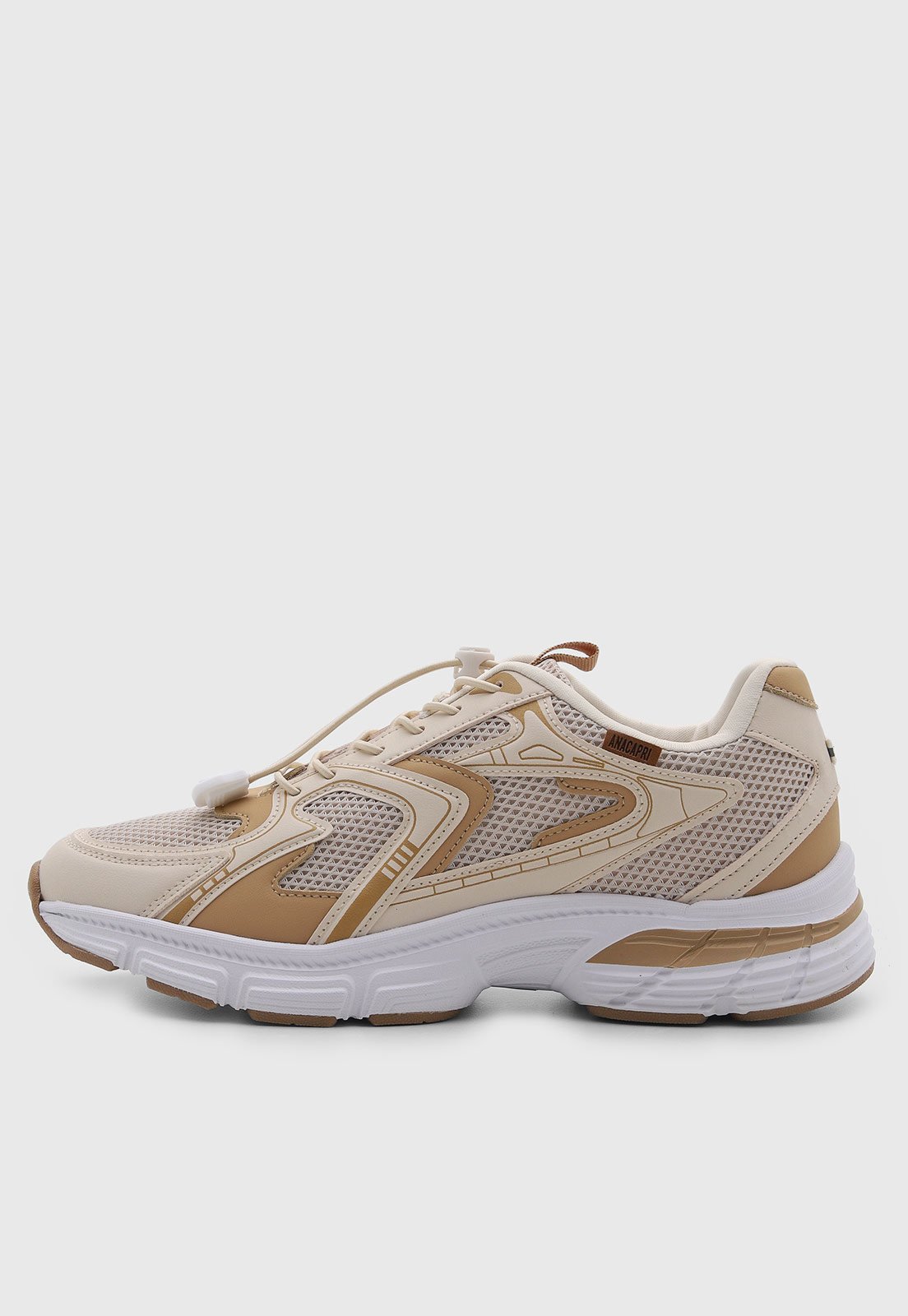 Tênis Feminino ANACAPRI Casual Recortes Bege