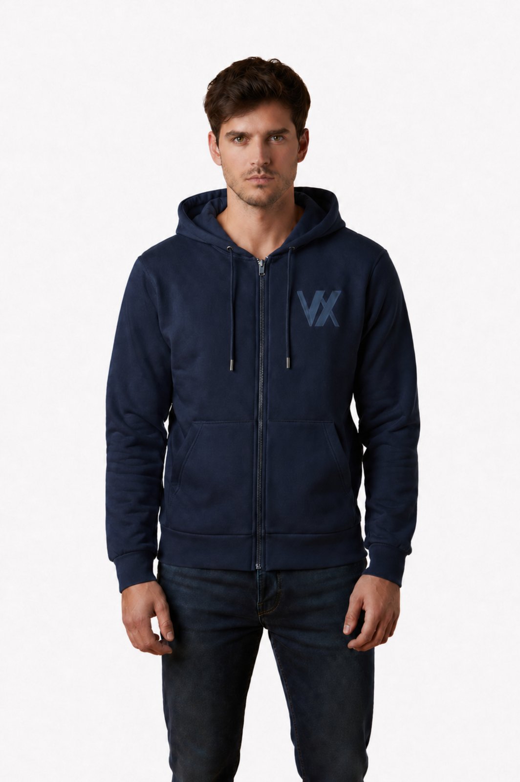 Moletom Masculino D Bell Outlet Fashion Com Ziper Azul Marinho