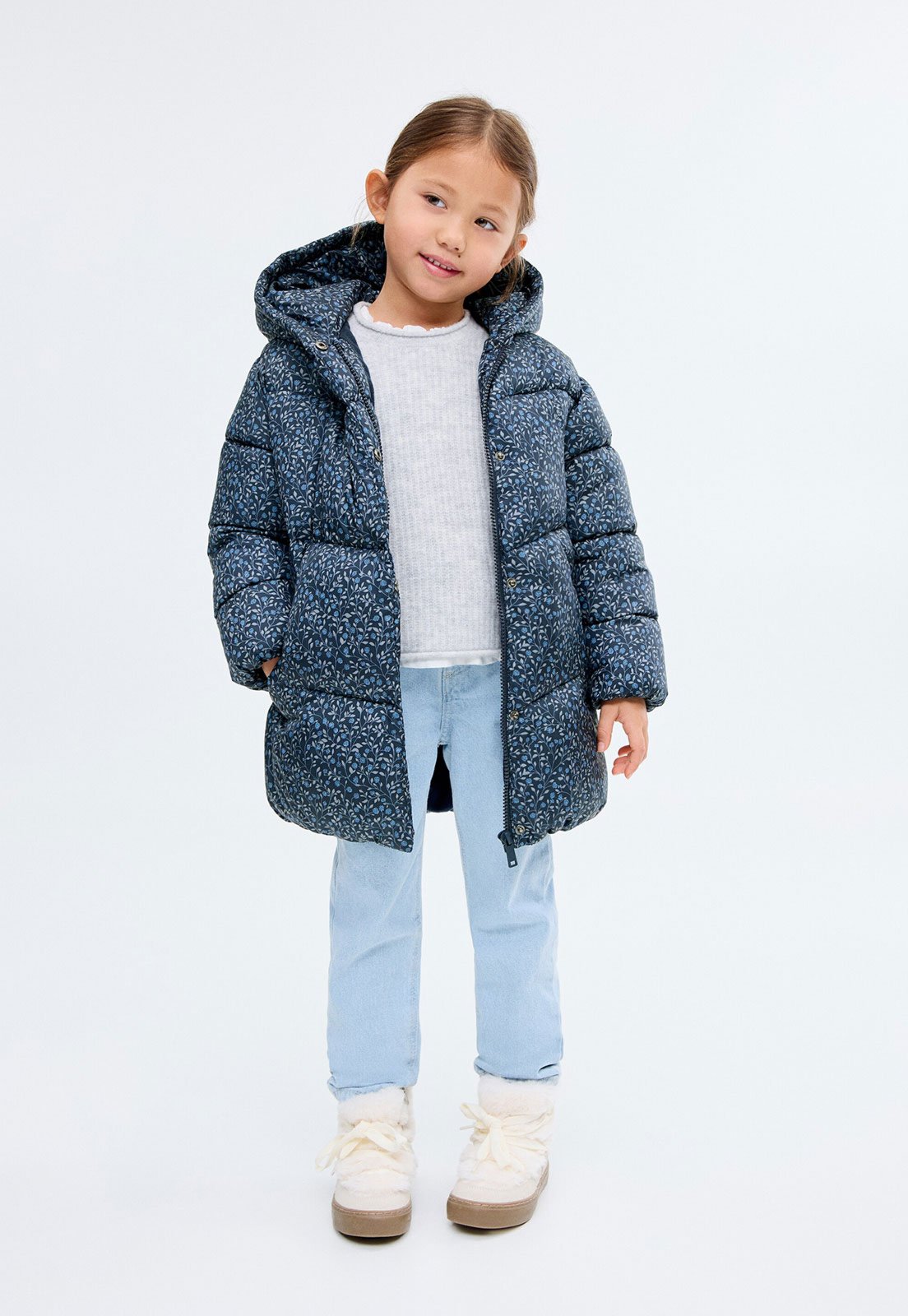 Infantil - Jaqueta MANGO Acolchoada Capuz Azul
