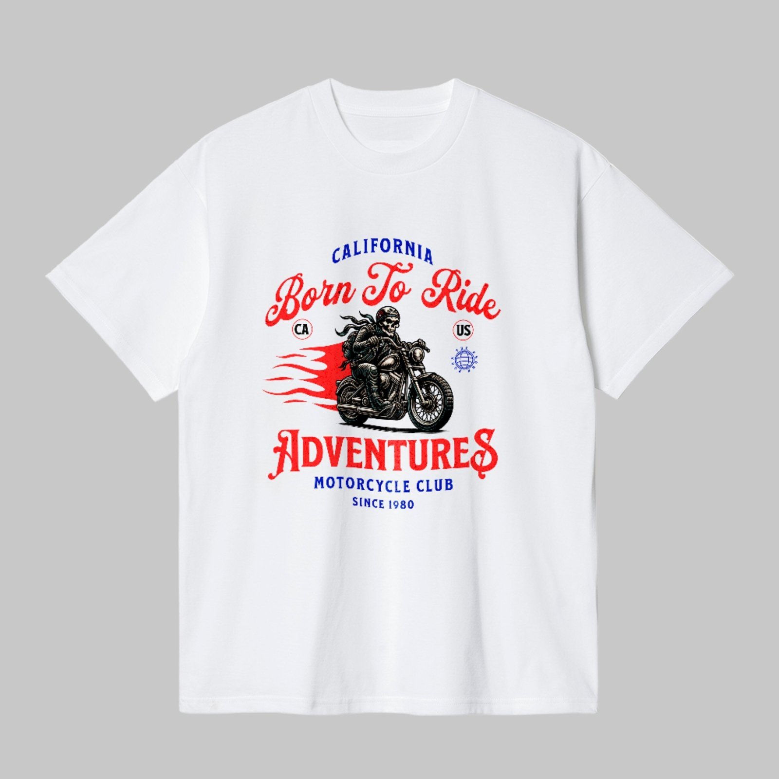 Camiseta Básica Born To Ride Adventures Unissex Branco
