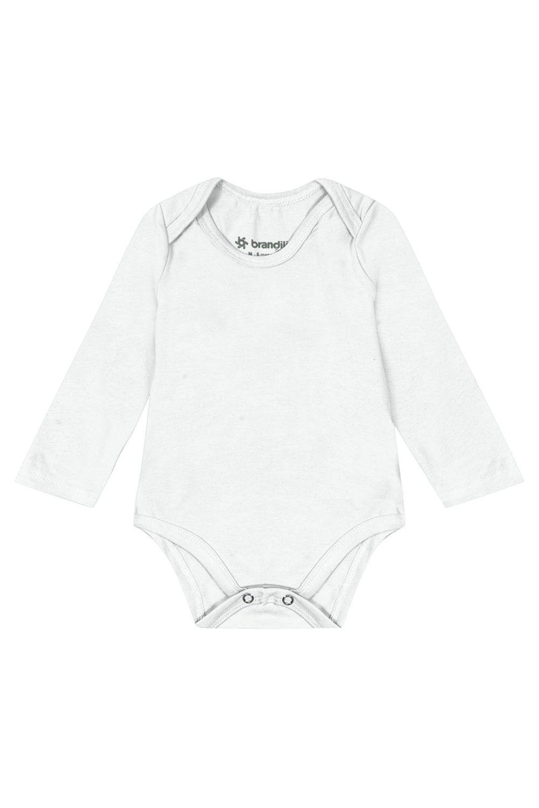 Infantil - Body unissex manga longa em cotton Brandili-Branco
