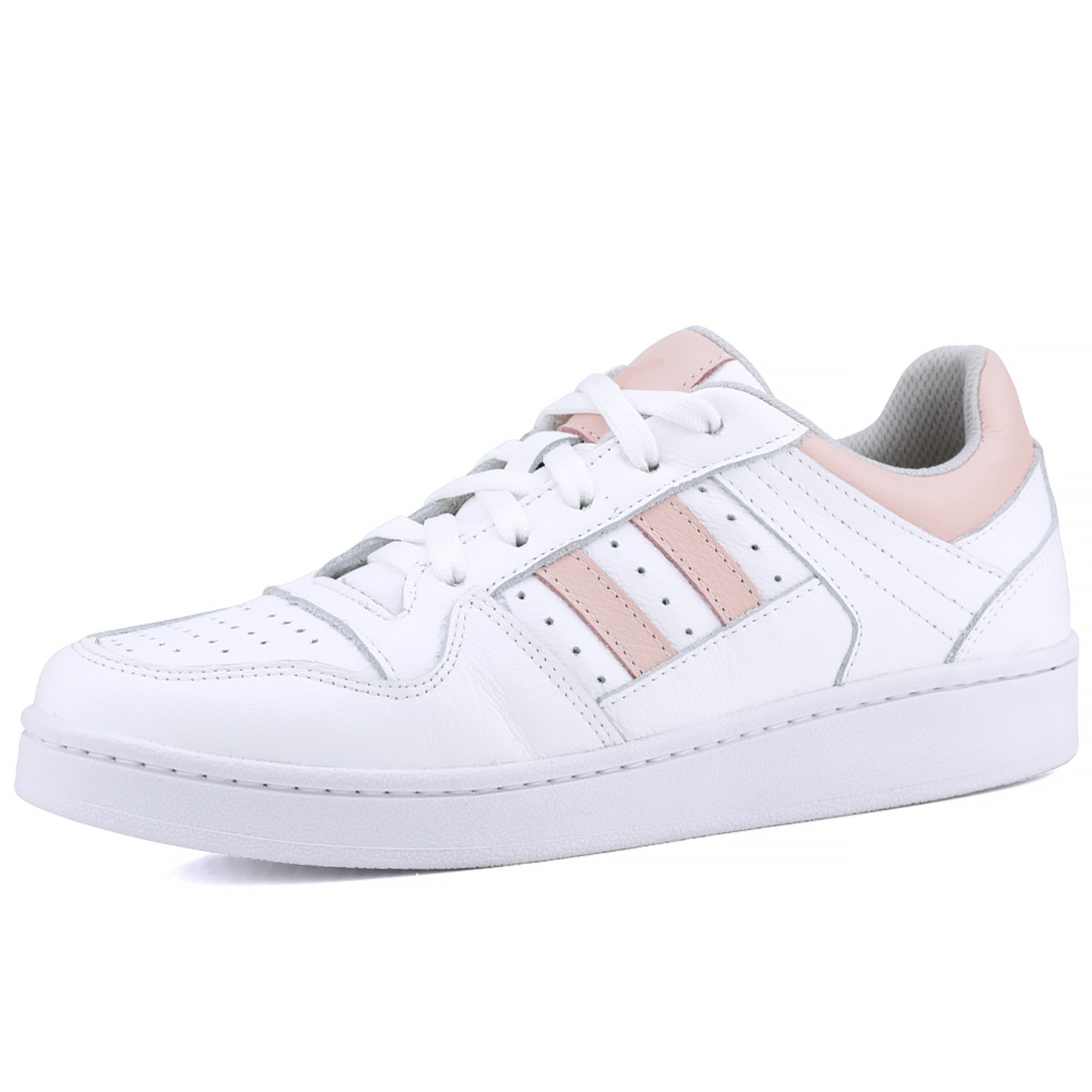 Tênis Casual Mr. Gutt Couro Branco com Nude