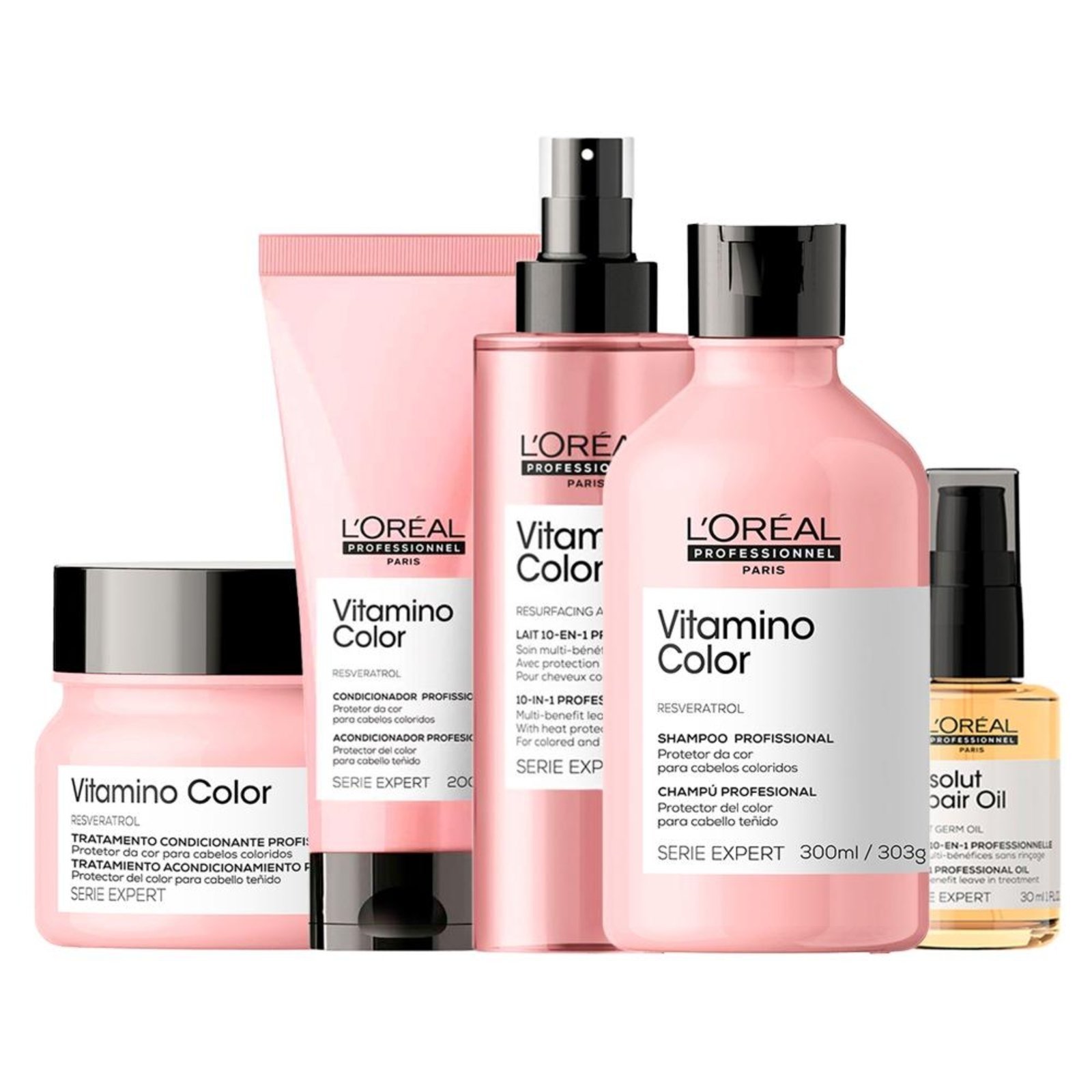 Kit L'Oréal Professionnel Serie Expert Vitamino Color - 4 Produtos + Óleo Capilar Absolut Repair 10 In 1 30ml