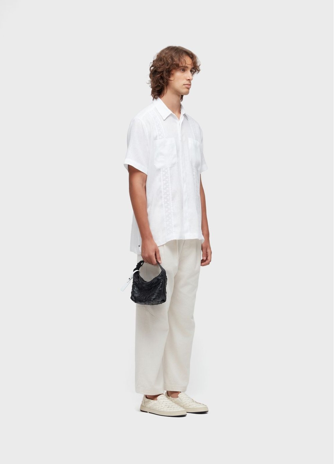 Vista 3 Camisa linen lace mc branco branco