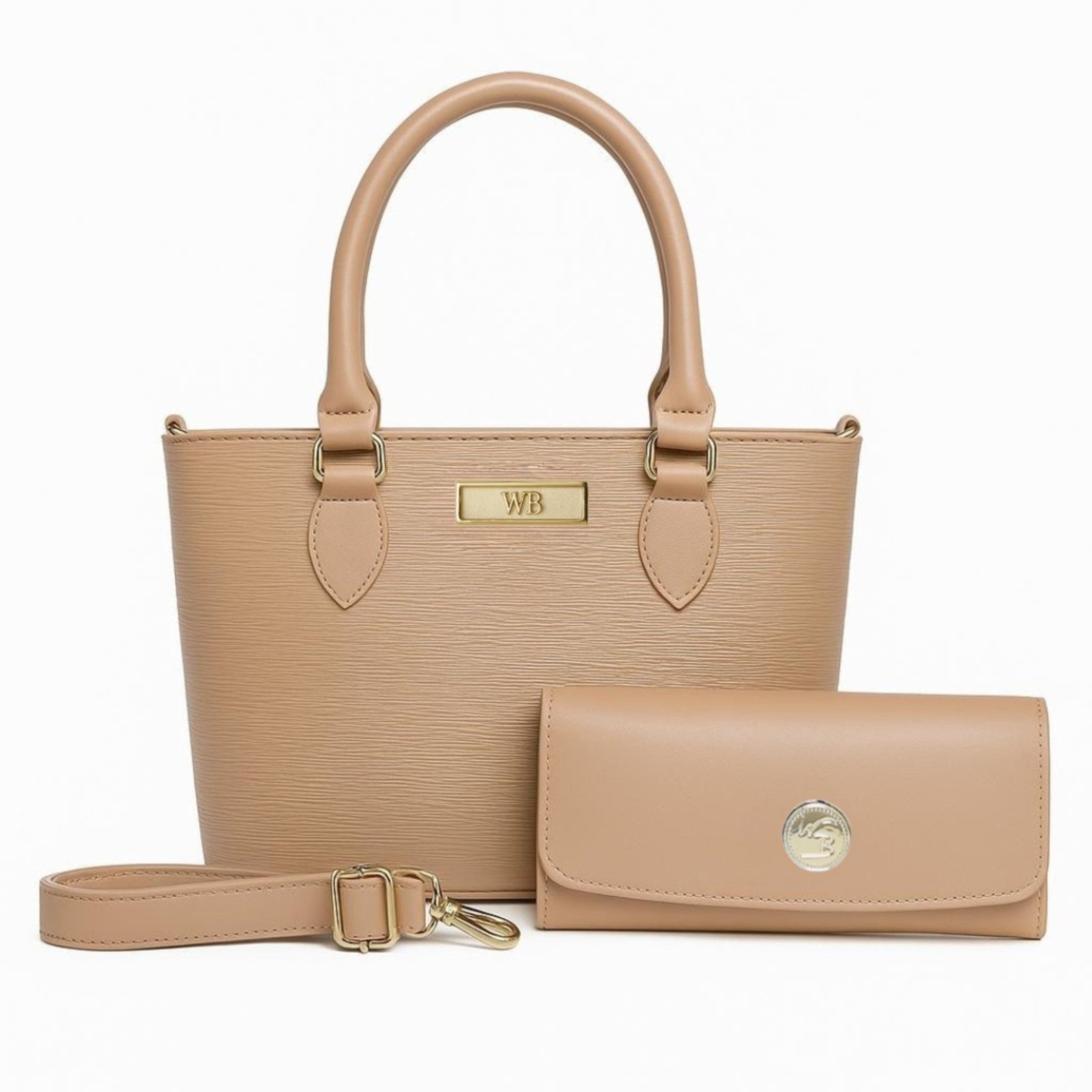 Bolsa Feminina Willibags Para O Dia A Dia Com Carteira Divisórias E Alça Transversal – Nude