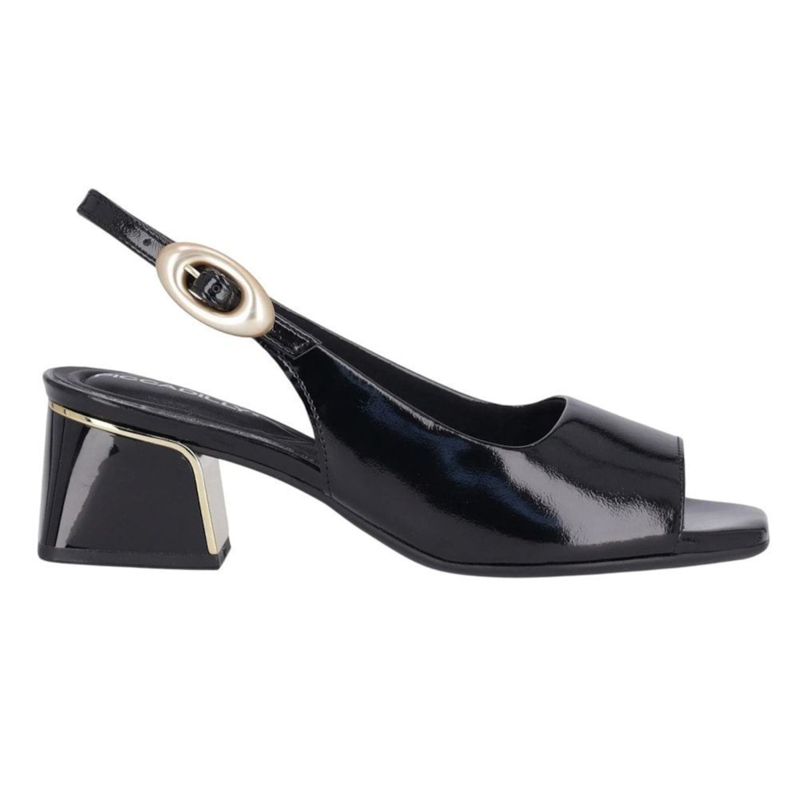 Sandália Piccadilly Slingback Renee Salto Médio Feminina – Preto – piccadilly
