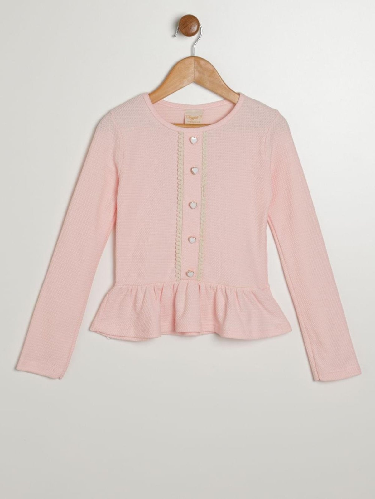 Infantil - Blusa Manga Longa Para Menina - ROSA CLARO
