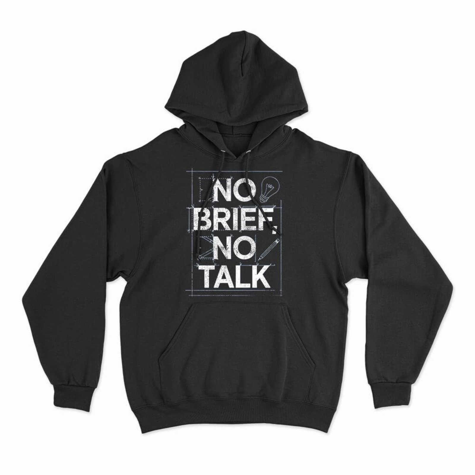 Moletom Com Capuz No Brief No Talk - Preto - Casual - Studio Geek
