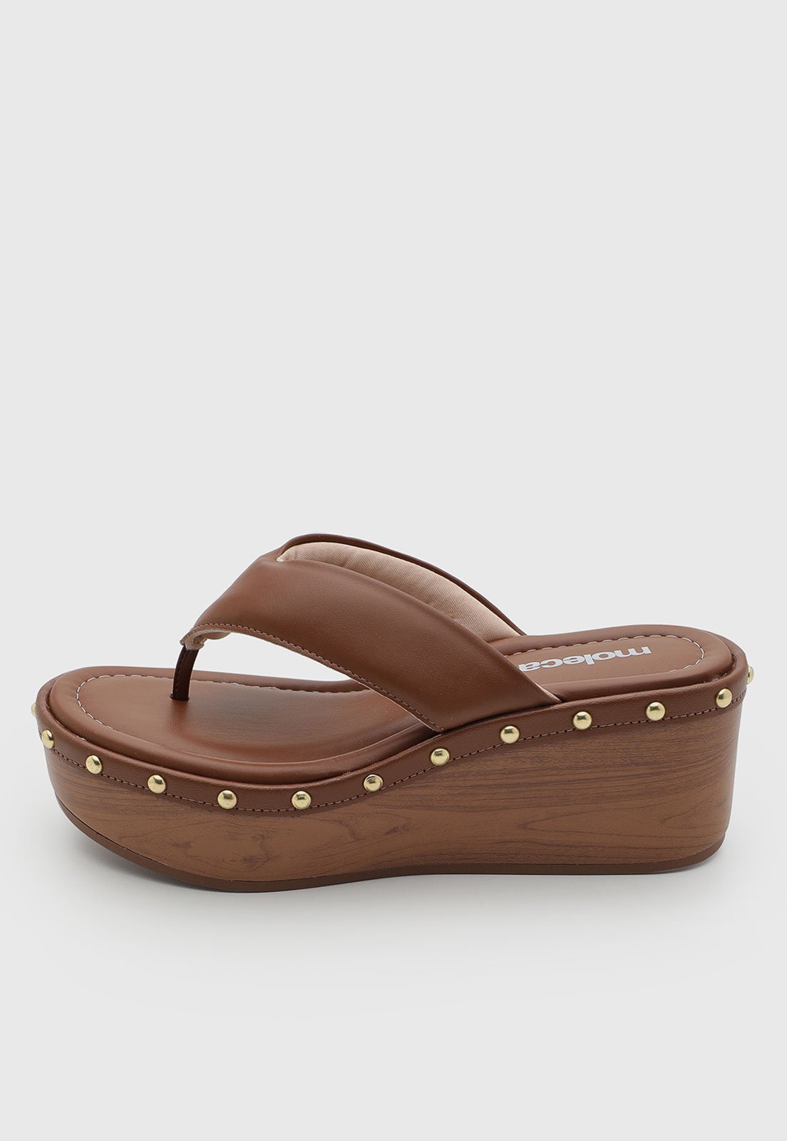 Sandália Feminina Moleca Plataforma Salto Alto Marrom