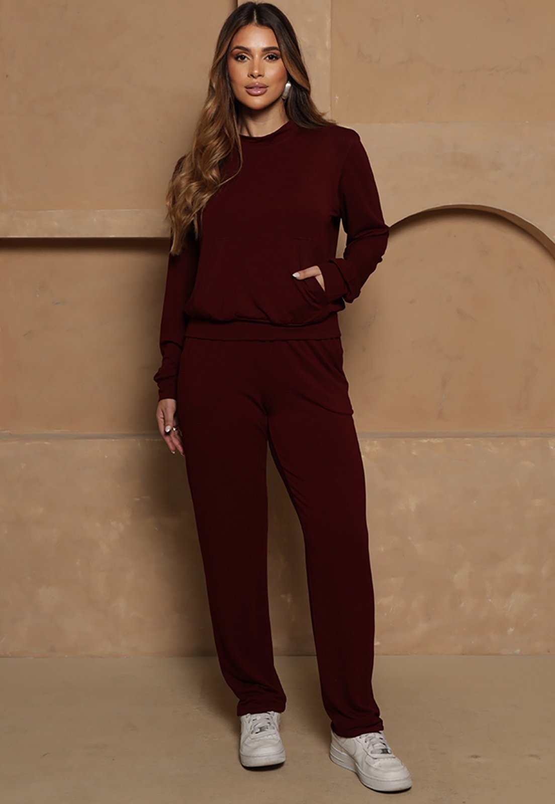 Conjunto Eliza BBonnie – Moletinho Vinho