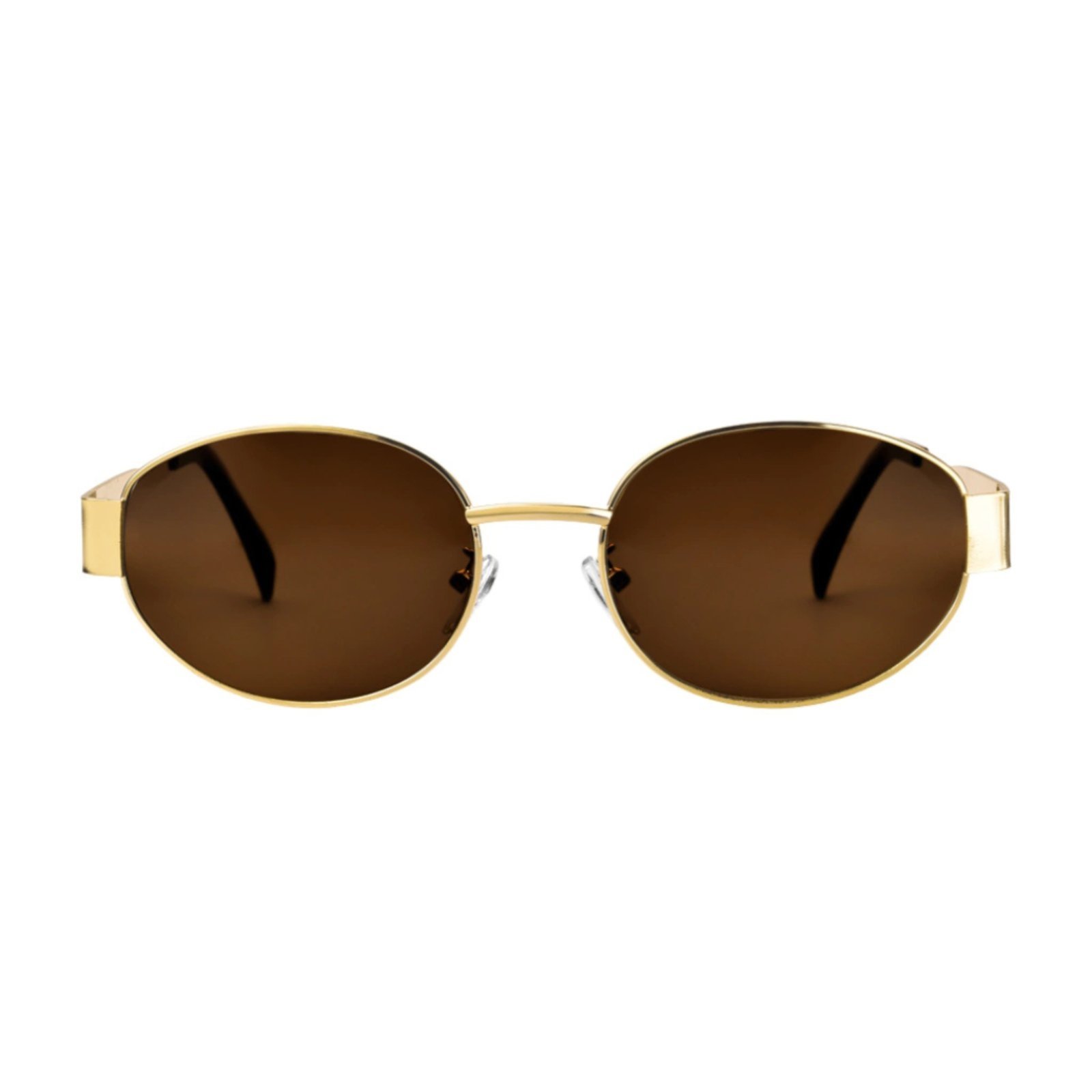 Vista 3 Óculos de Sol Oval Feminino Capri Saint Germain Brand dourado/marrom Saint Germain Brand dourado/marrom