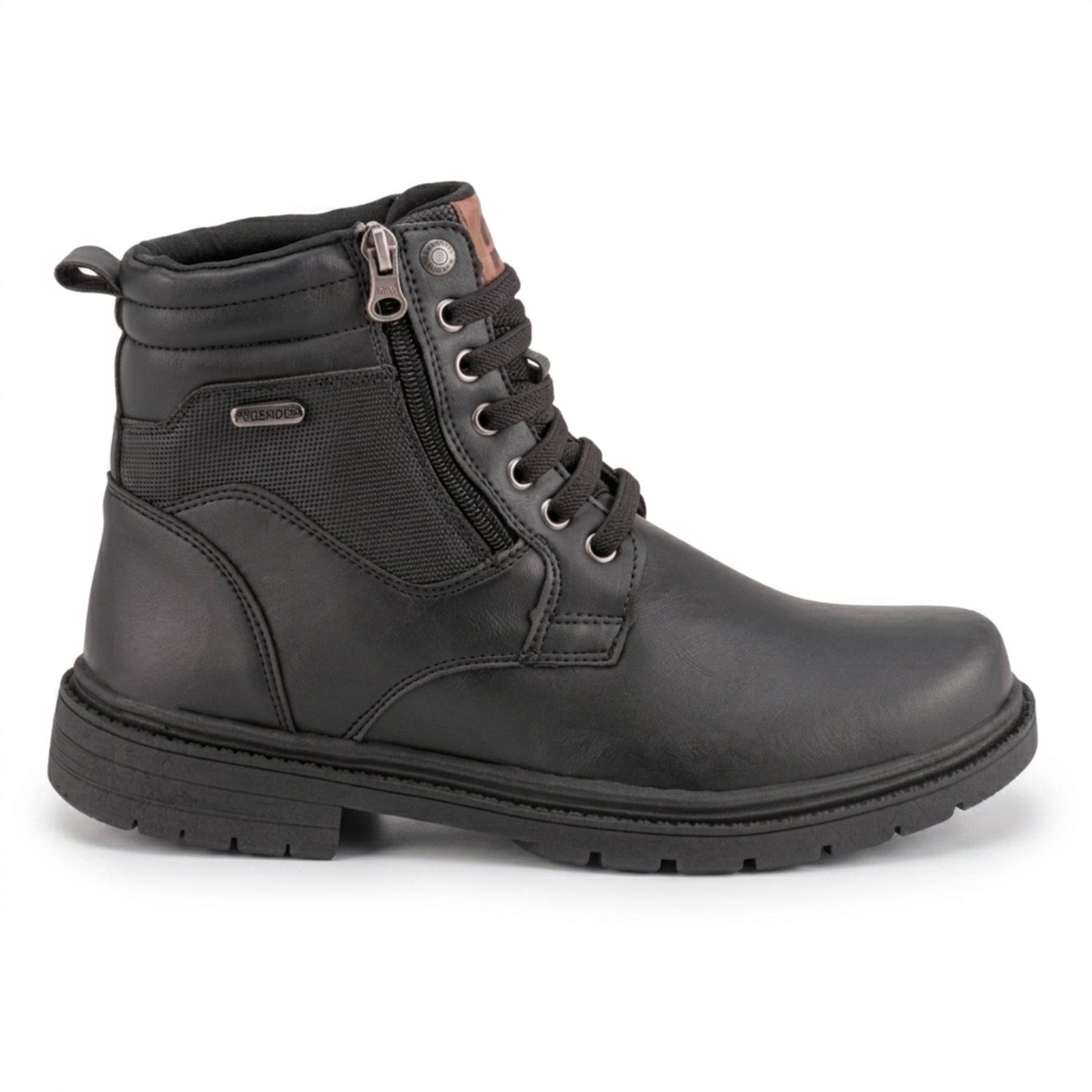 Bota Coturno Masculino Miuzzi Robusto Com Solado Firme Preto Zíper Lateral Para Fácil Calce