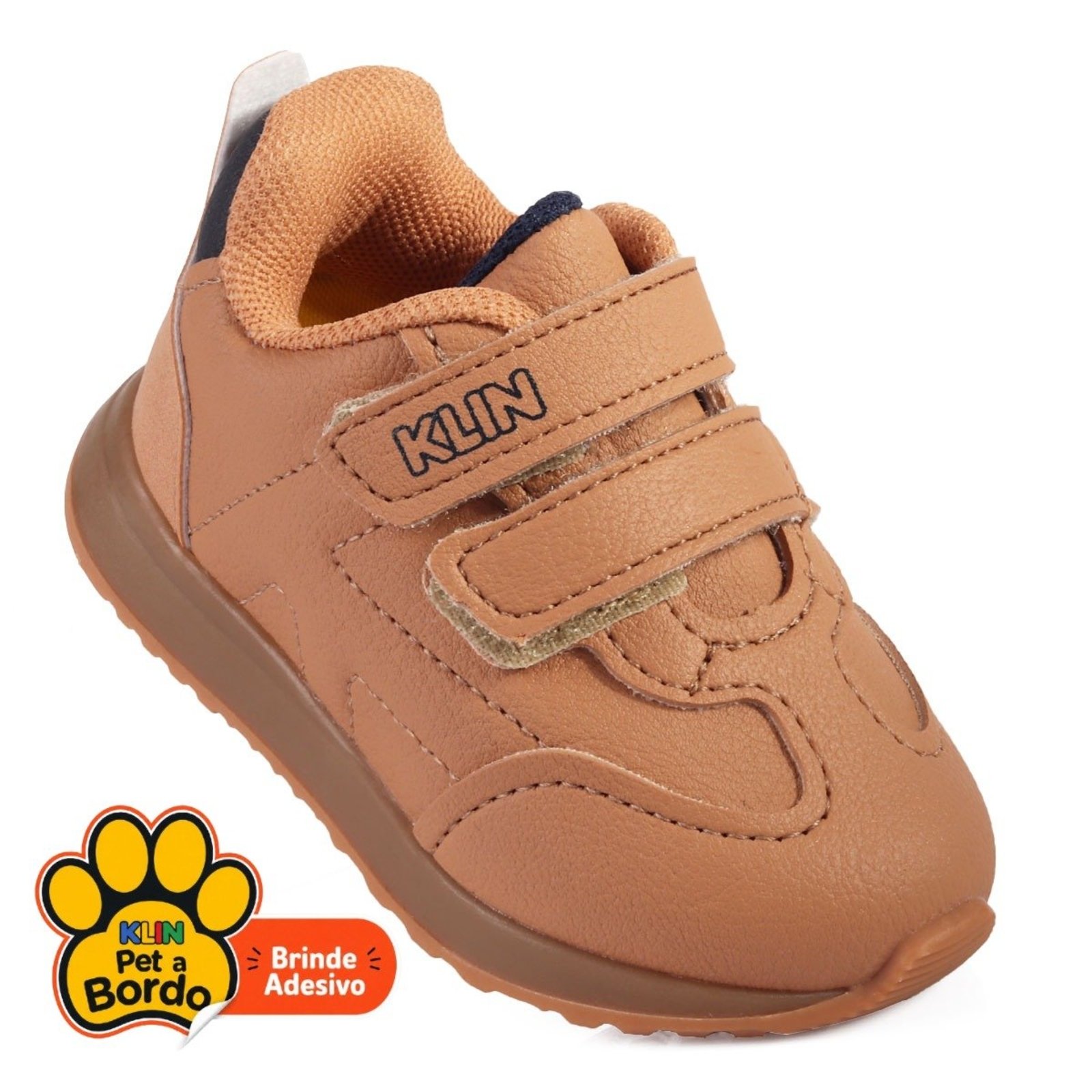 Tênis Menino Klin Walk Anatômico Calce Fácil Marrom