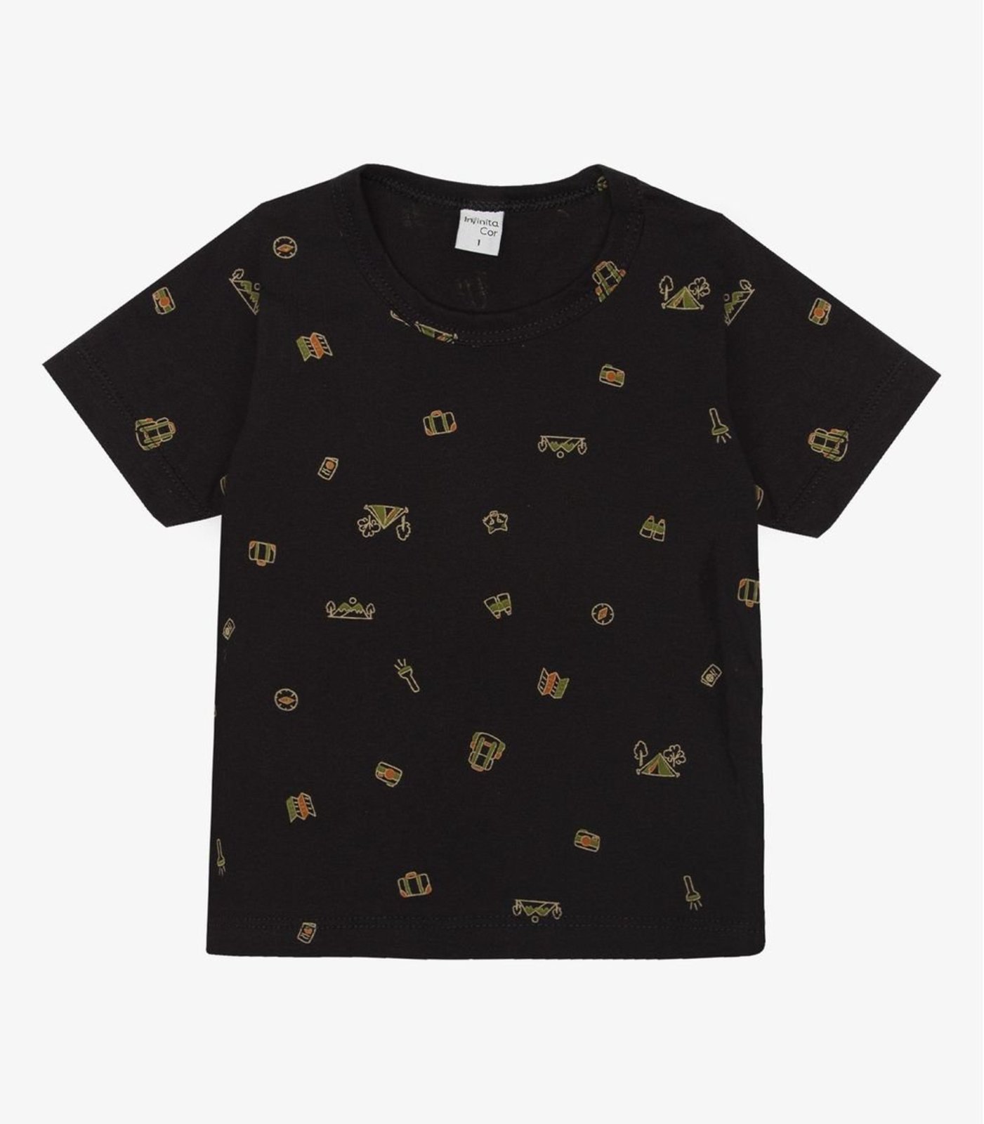 Infantil - Camiseta Masculina Animais Infinita Cor Preto