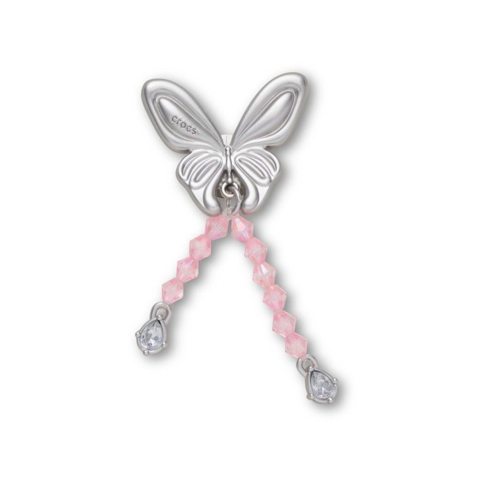Infantil - Jibbitz™ Borboleta Prateada Com Contas Único Branco
