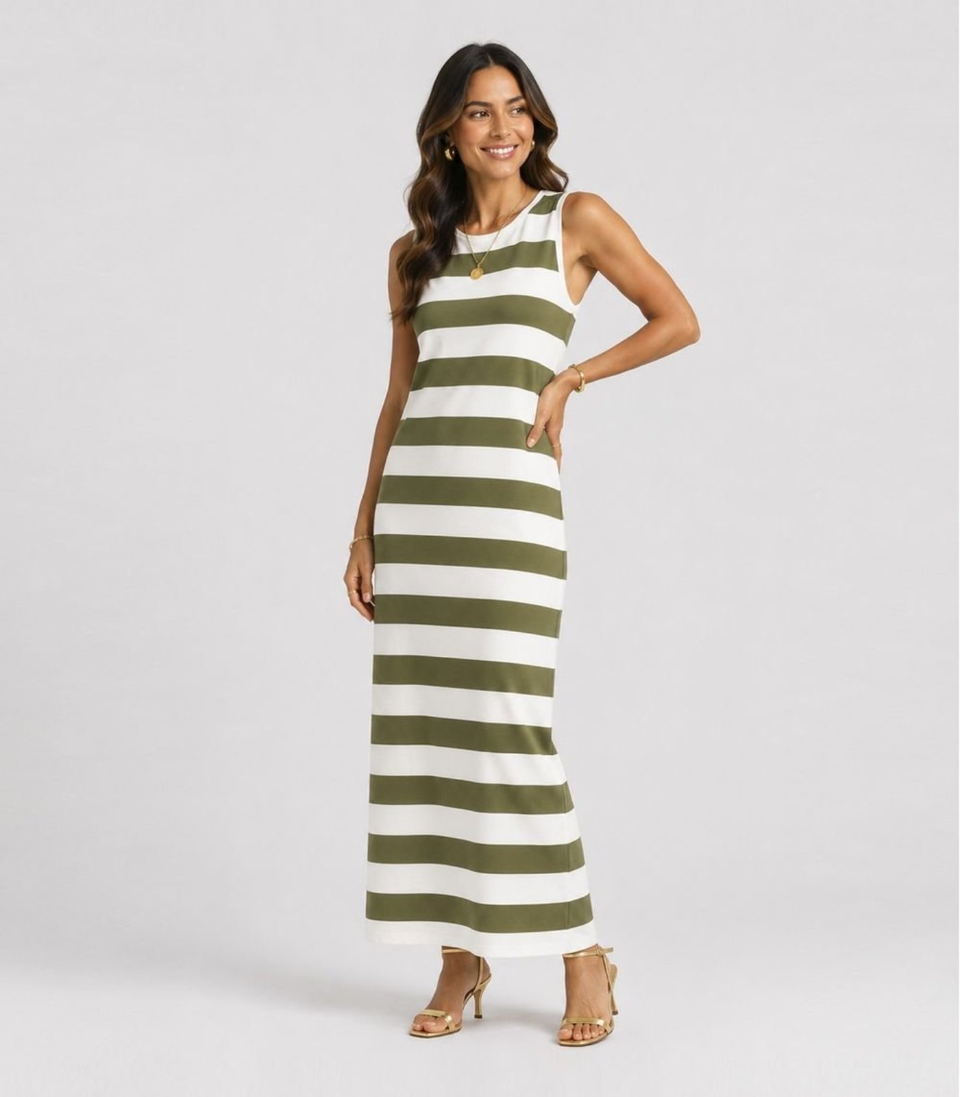 Vestido Feminino Longo Com Cavas Infinita Cor Verde