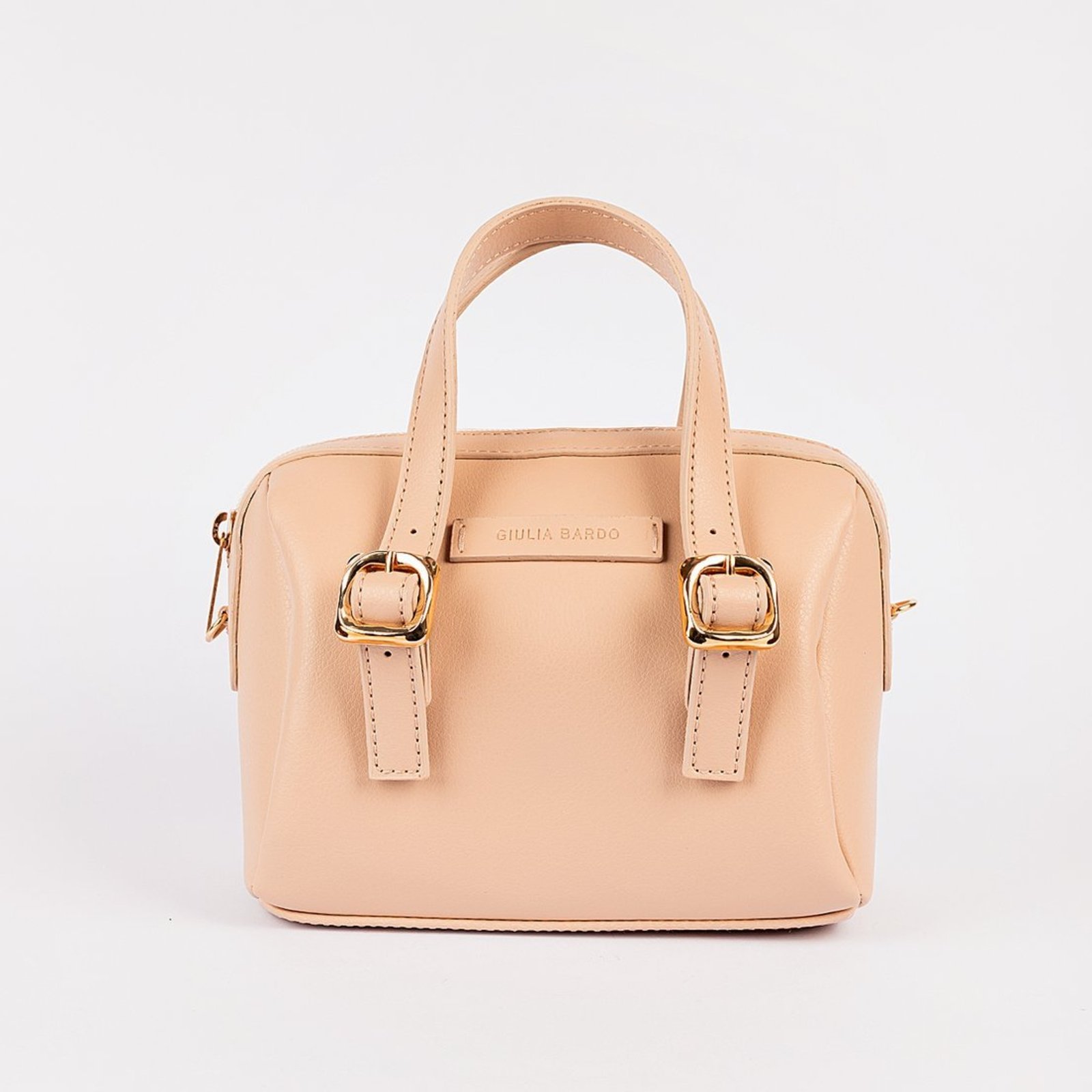 Bolsa Satchel Jade Tiracolo Transversal de Ombro e de Mão Pequena Giulia Bardo Bege